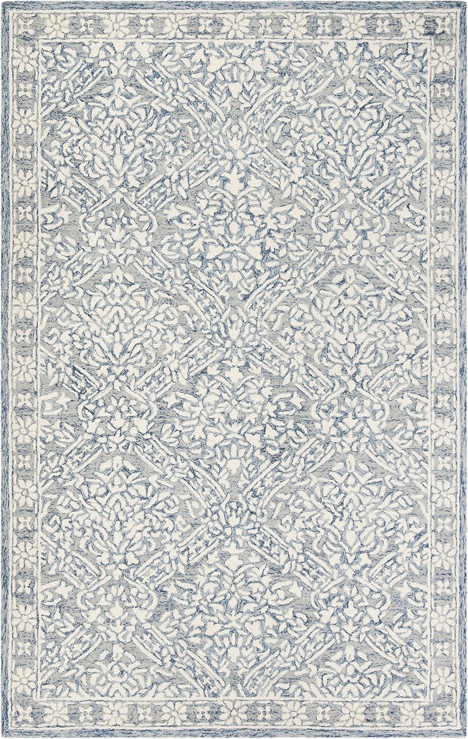 Hand-Tufted Artisan Blue Wool Rug 24" x 4"