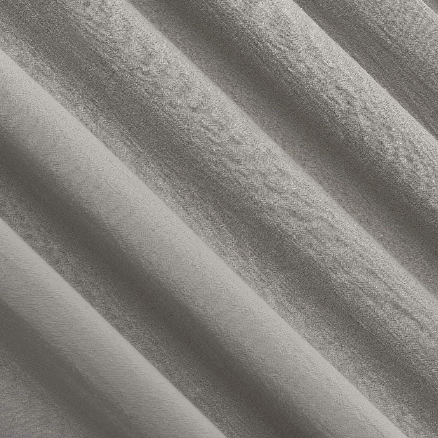 52"X84" Archaeo Light Filtering Outdoor Washed Cotton Twist Tab Curtain Panel Silver Gray: Window Curtains