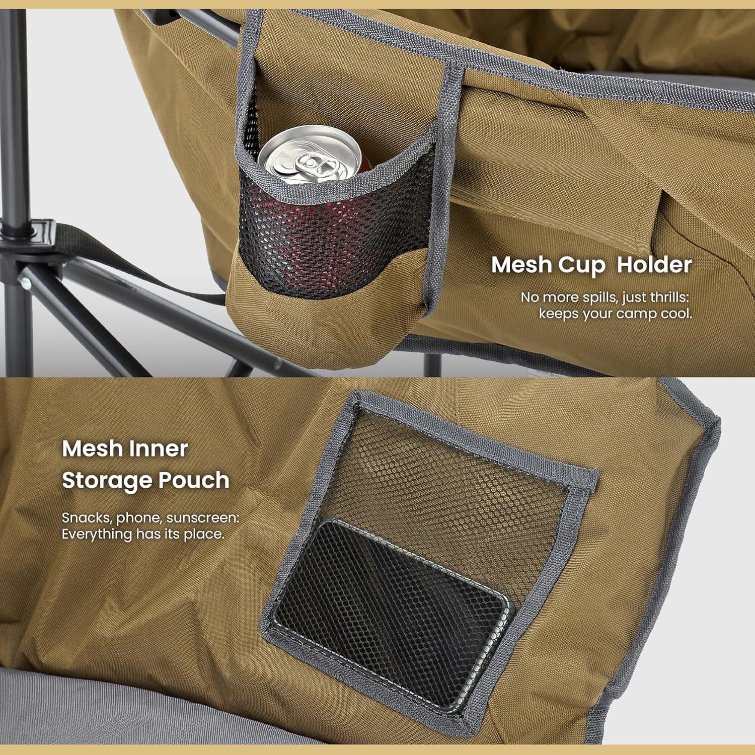 ARROWHEAD Outdoor Folding Camping Chair with Cushions