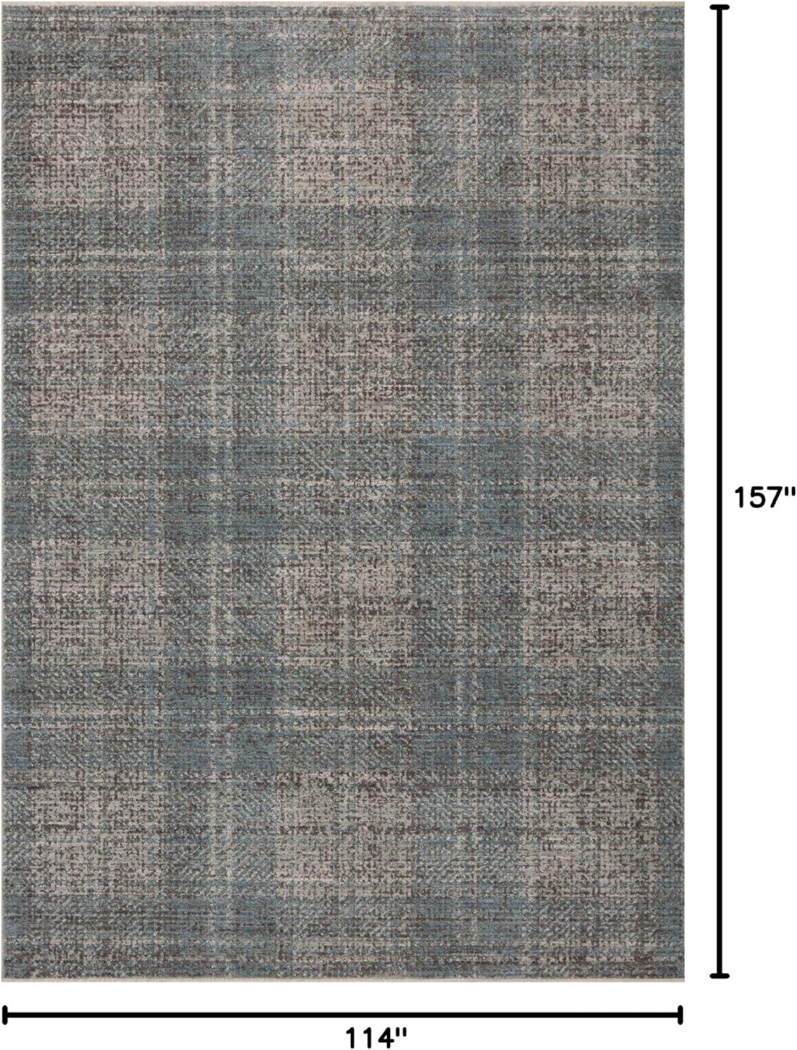 Ember Denim and Charcoal Plaid 9'-6" x 13'-1" Area Rug