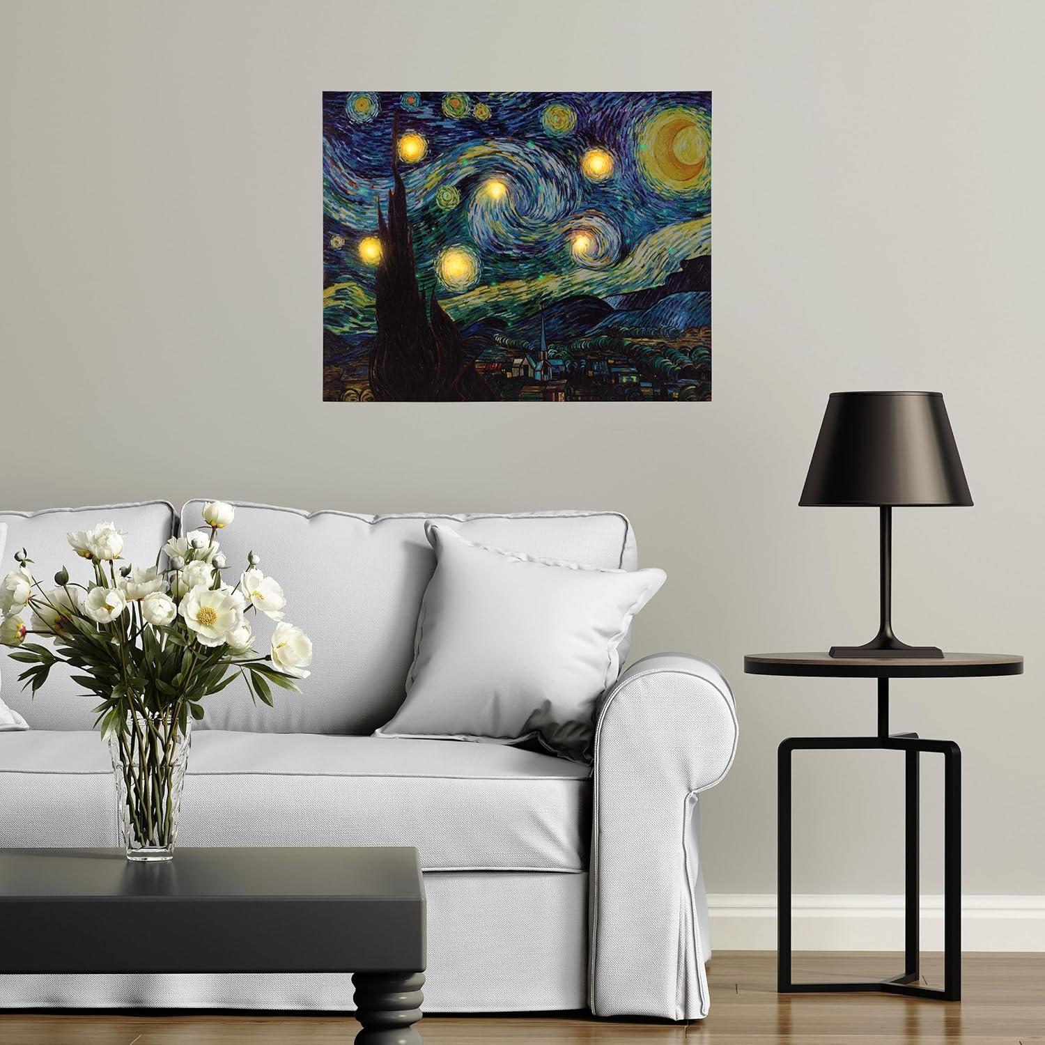 Lavish Home Van Gogh Art Décor Set – 16x20 Canvas Print and LED Candle