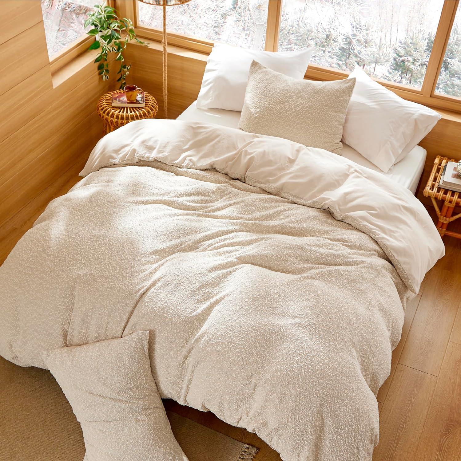 Bedsure | 3Pcs Tufted Boho Farmhouse Shabby Chic Embroidery Comforter Set