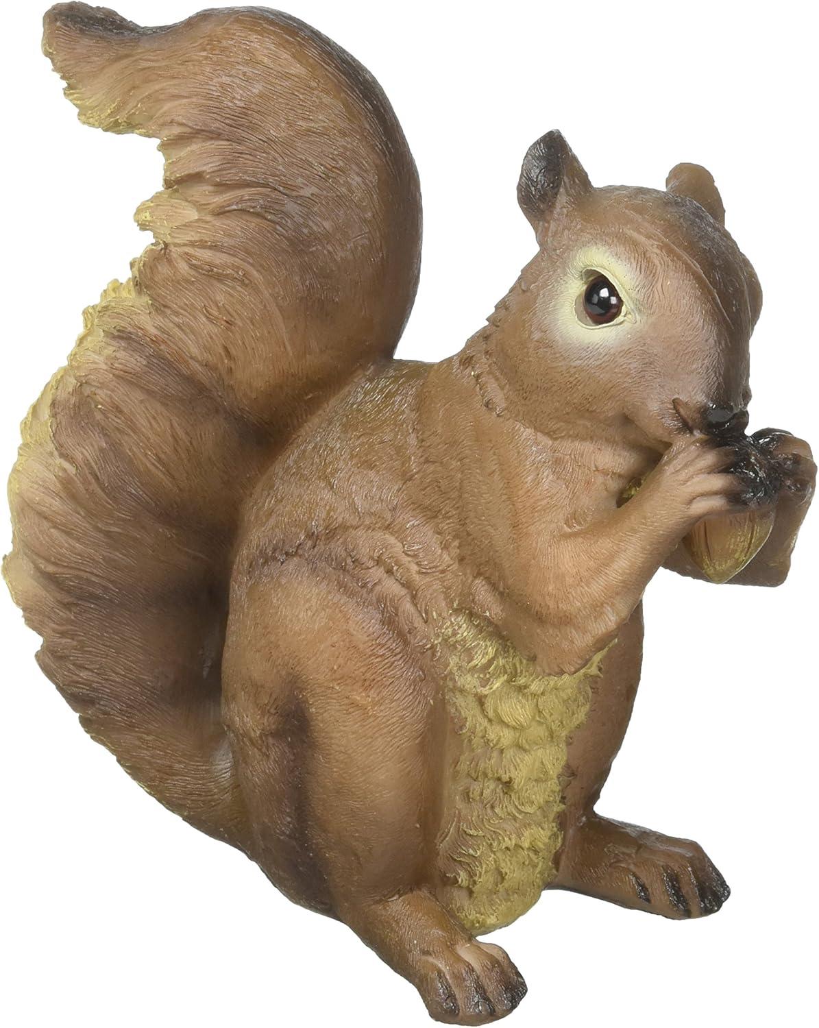 Set of 2 Nibbling Squirrel Garden Statues