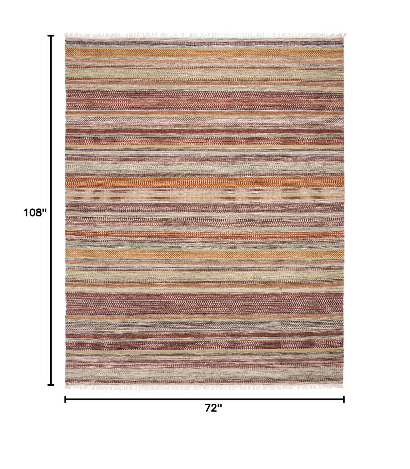 Striped Kilim STK311 Hand Woven Indoor Area Rug - Beige - 6'x9' - Safavieh.