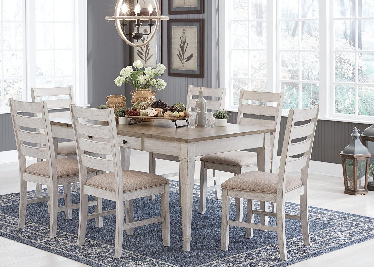 Signature Design by Ashley Casual Skempton Dining Table, White/Light Brown