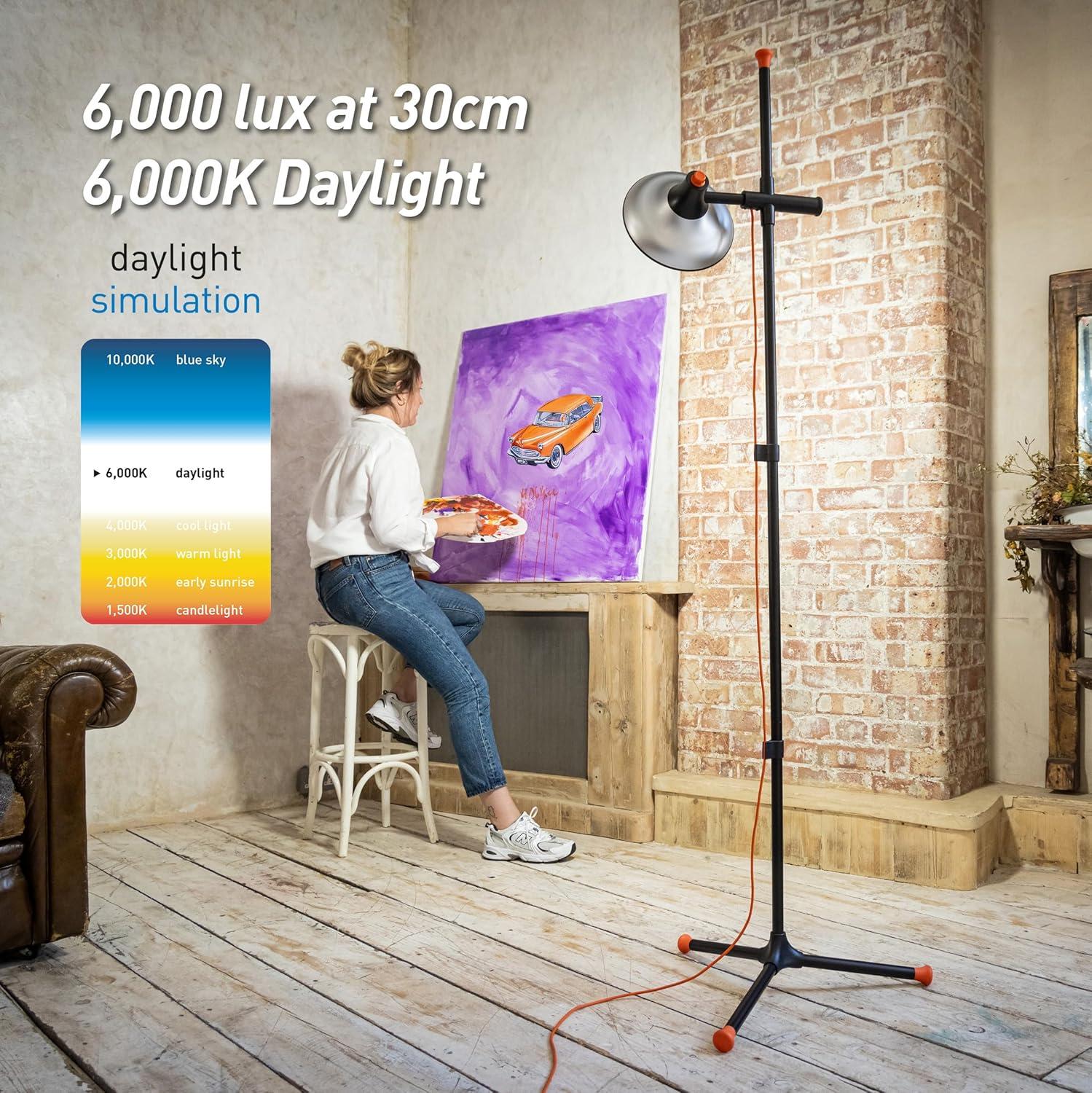 Daylight Artist Studio Lamp 2 with Stand - Chrome and Black