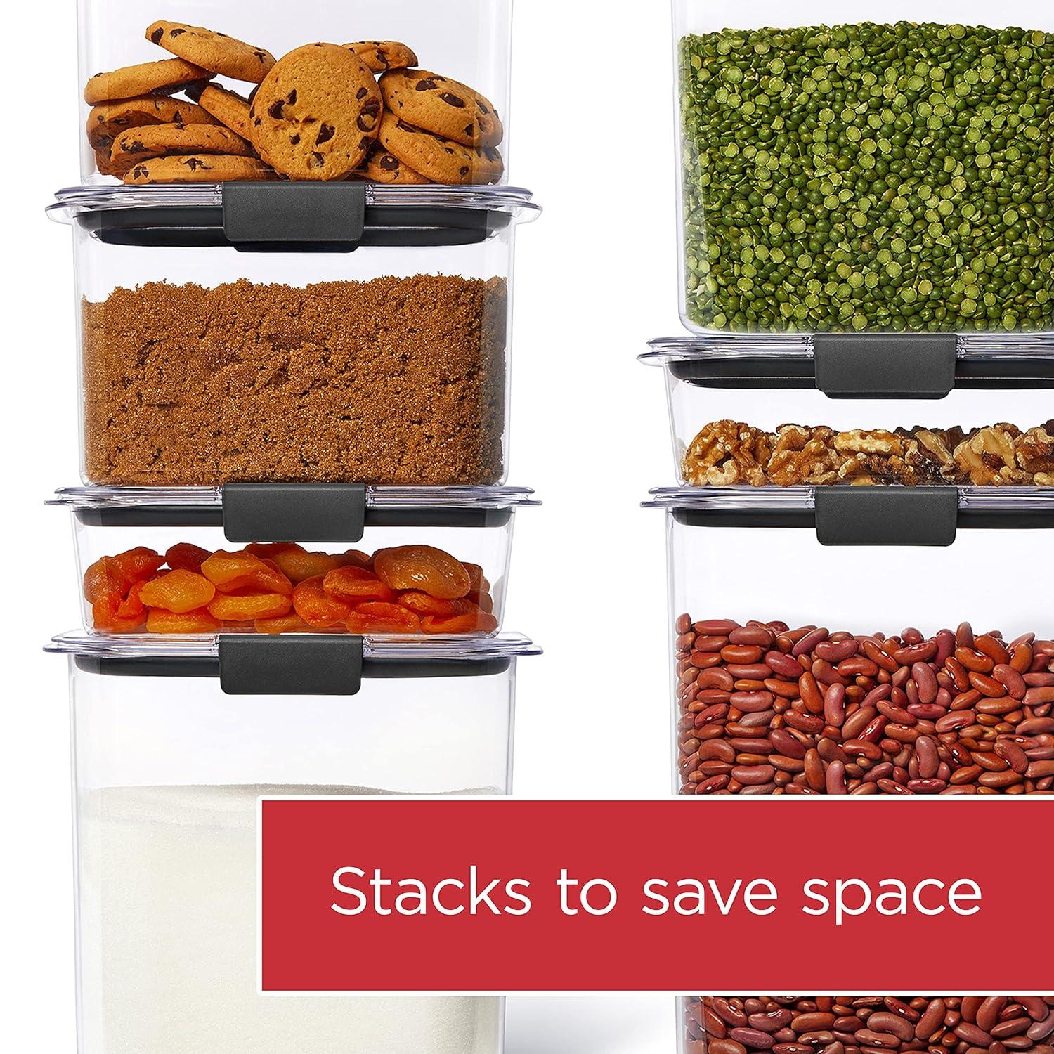 Rubbermaid Brilliance 16 cup Pantry Airtight Food Storage Container: BPA-Free, Clear Plastic, Freezer & Dishwasher-Safe