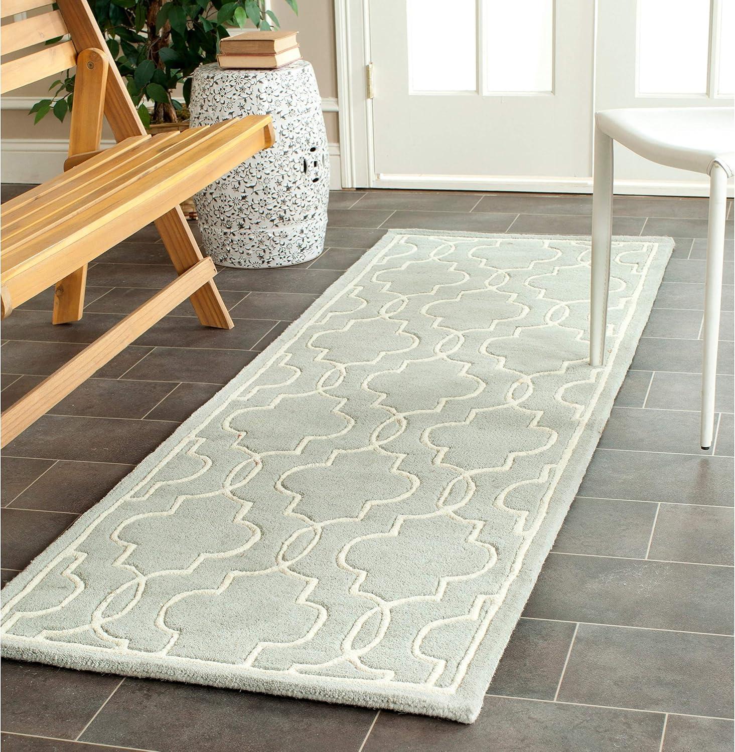 SAFAVIEH Chatham Jaymz Geometric Wool Area Rug, Grey/Ivory, 9' x 12'