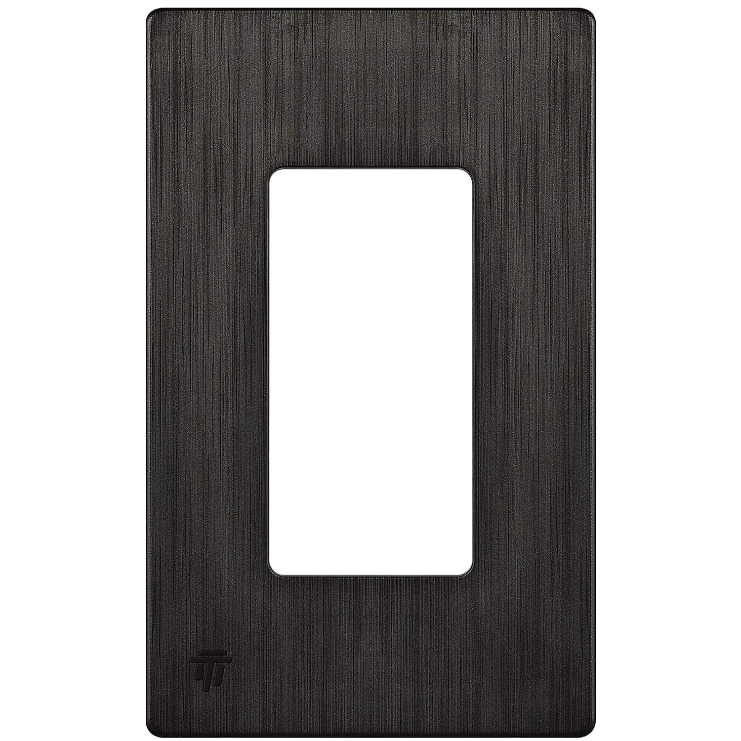 ENERLITES Elite Series Screwless Decorator Wall Plate, Child Safe Outlet Cover, Size 1-Gang Unbreakable Polycarbonate Thermoplastic, SI8831-BDB Brushed Dark Bronze