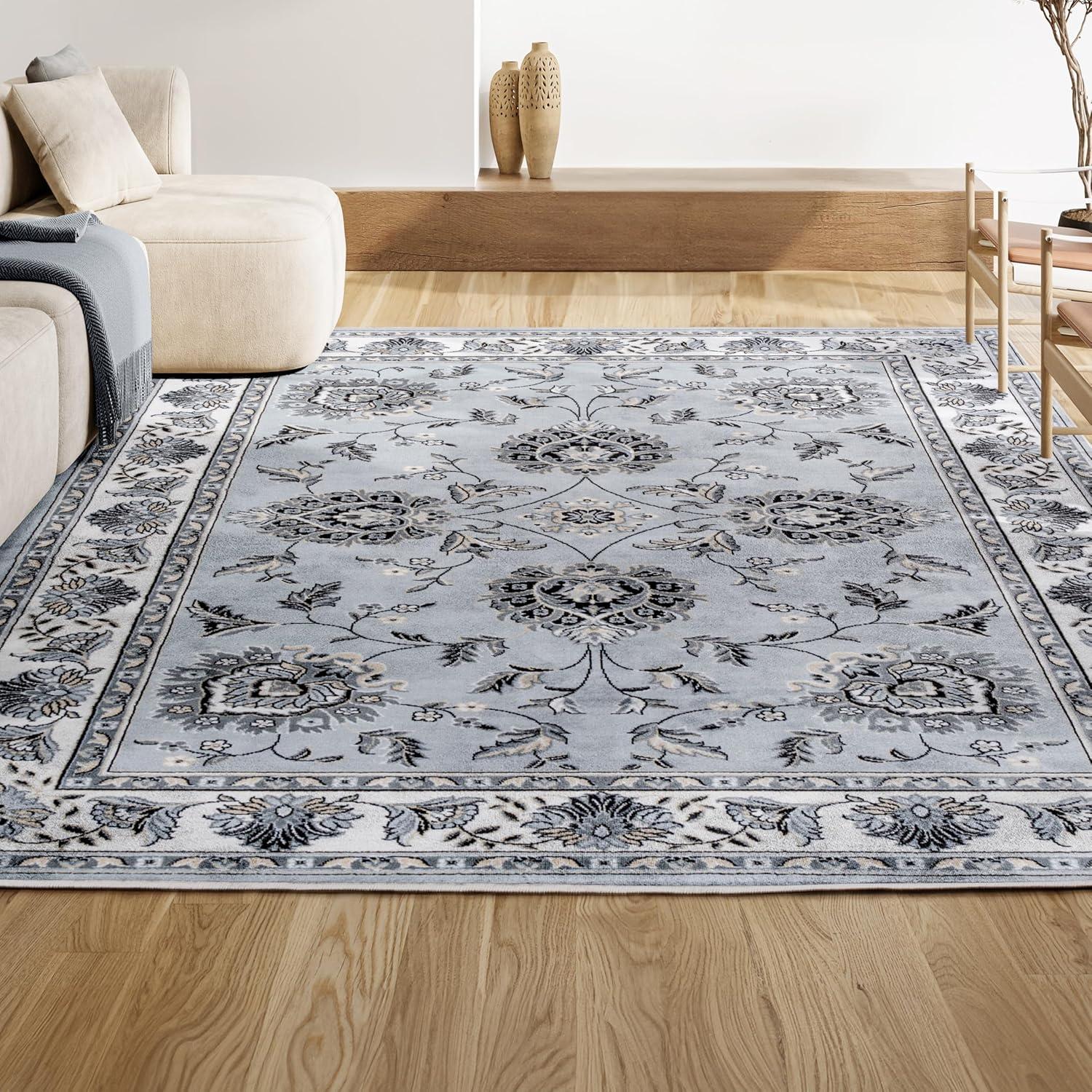 8'x 10' Cherie French Cottage Area Rug, Light Gray/Cream - JONATHAN Y