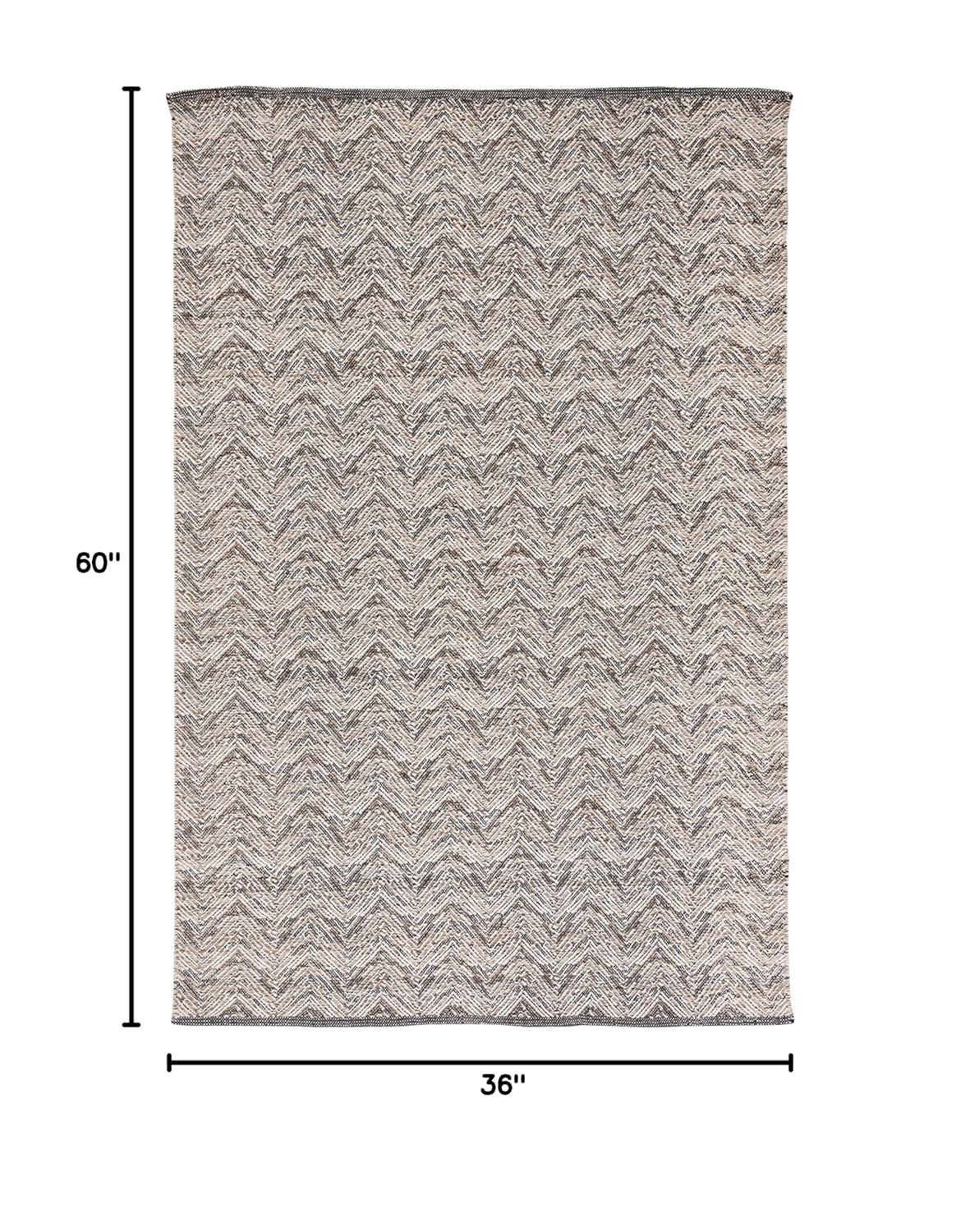 SAFAVIEH Kilim Torma Zig Zag Wool Area Rug, Beige/Black, 3' x 5'