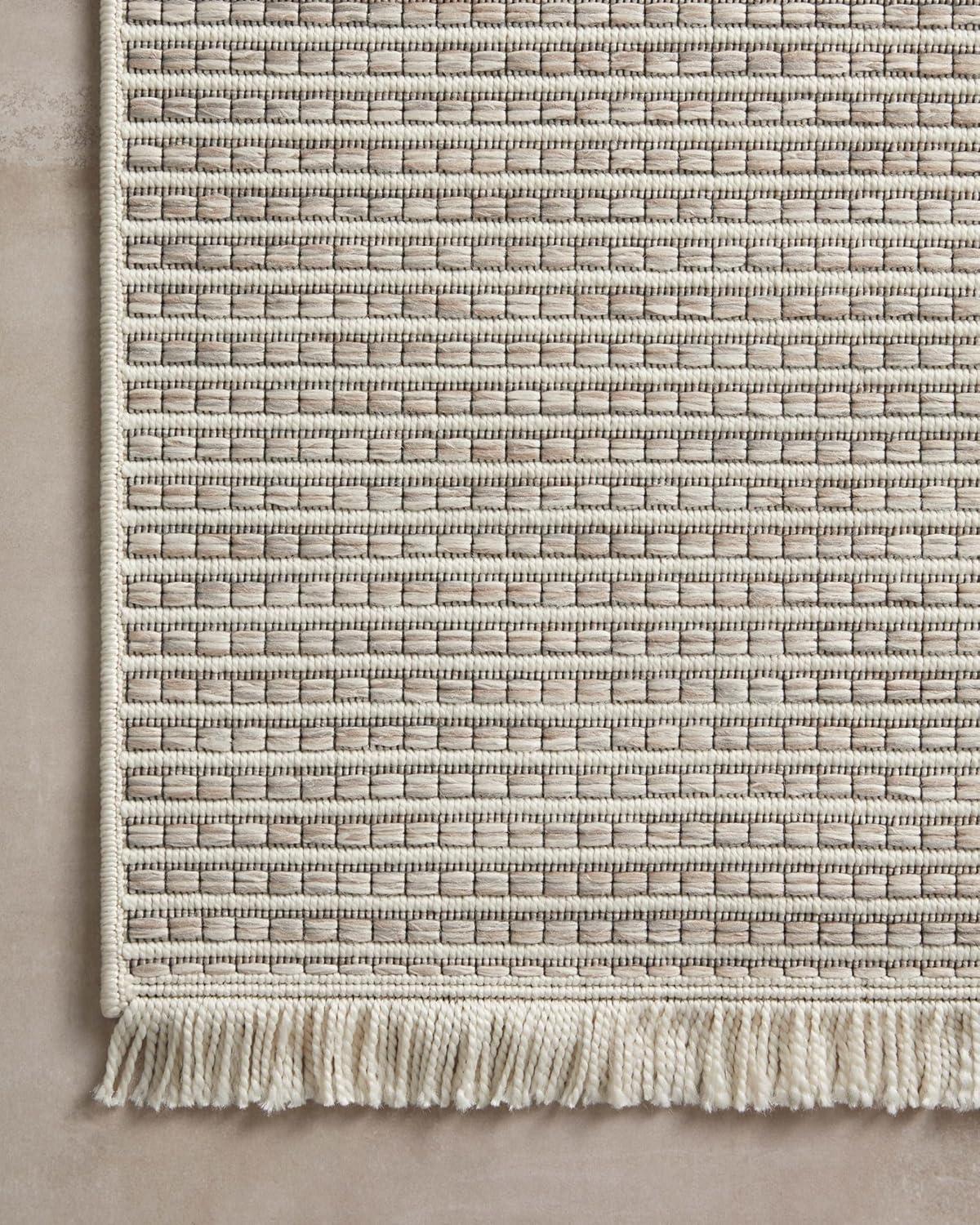 Malibu III Indoor / Outdoor Rug by Amber Lewis x Loloi - Ivory and Dove / 2'3" x 7'7" Runner