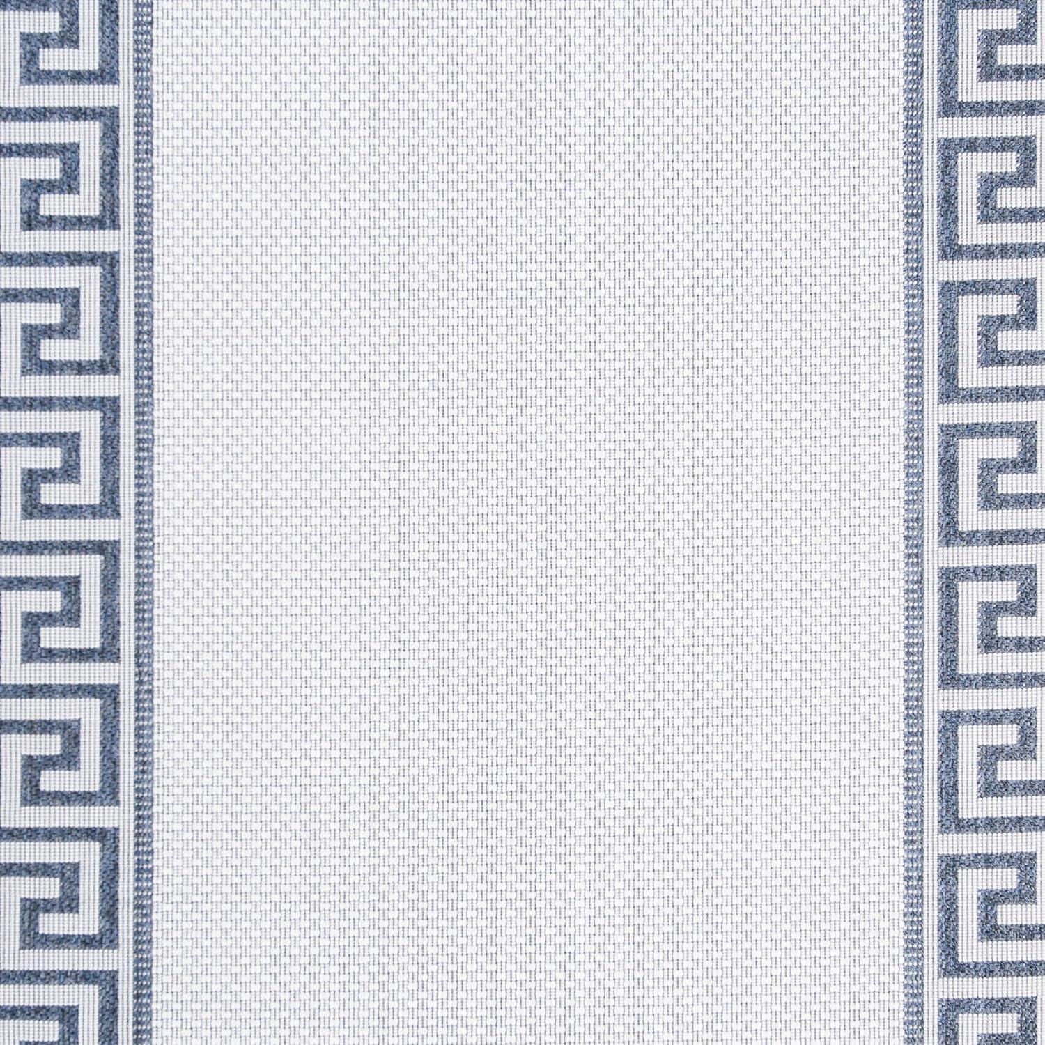 SAFAVIEH Bermuda Isidora Geometric Machine Washable Indoor/Outdoor Area Rug, Ivory/Blue, 5'3" x 7'6"