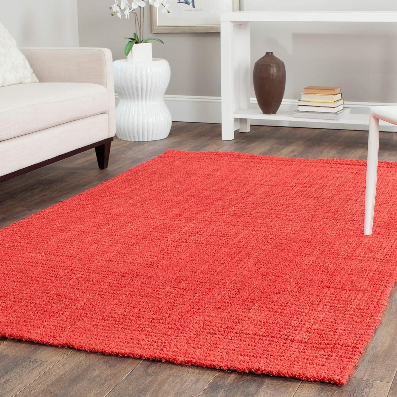 Natural Fiber NF730 Hand Woven Indoor Area Rug - Red - 4'x4' - Safavieh