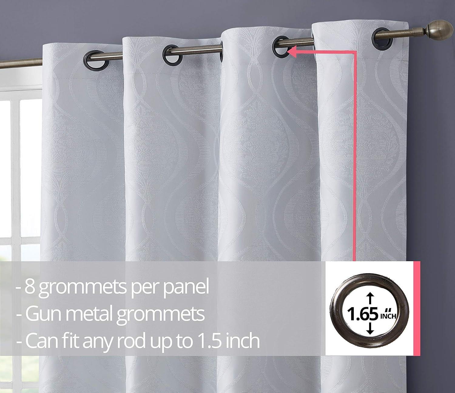 THD Sophia 100% Complete Blackout Privacy Energy Efficient Grommet Window Treatment Curtains - Pair