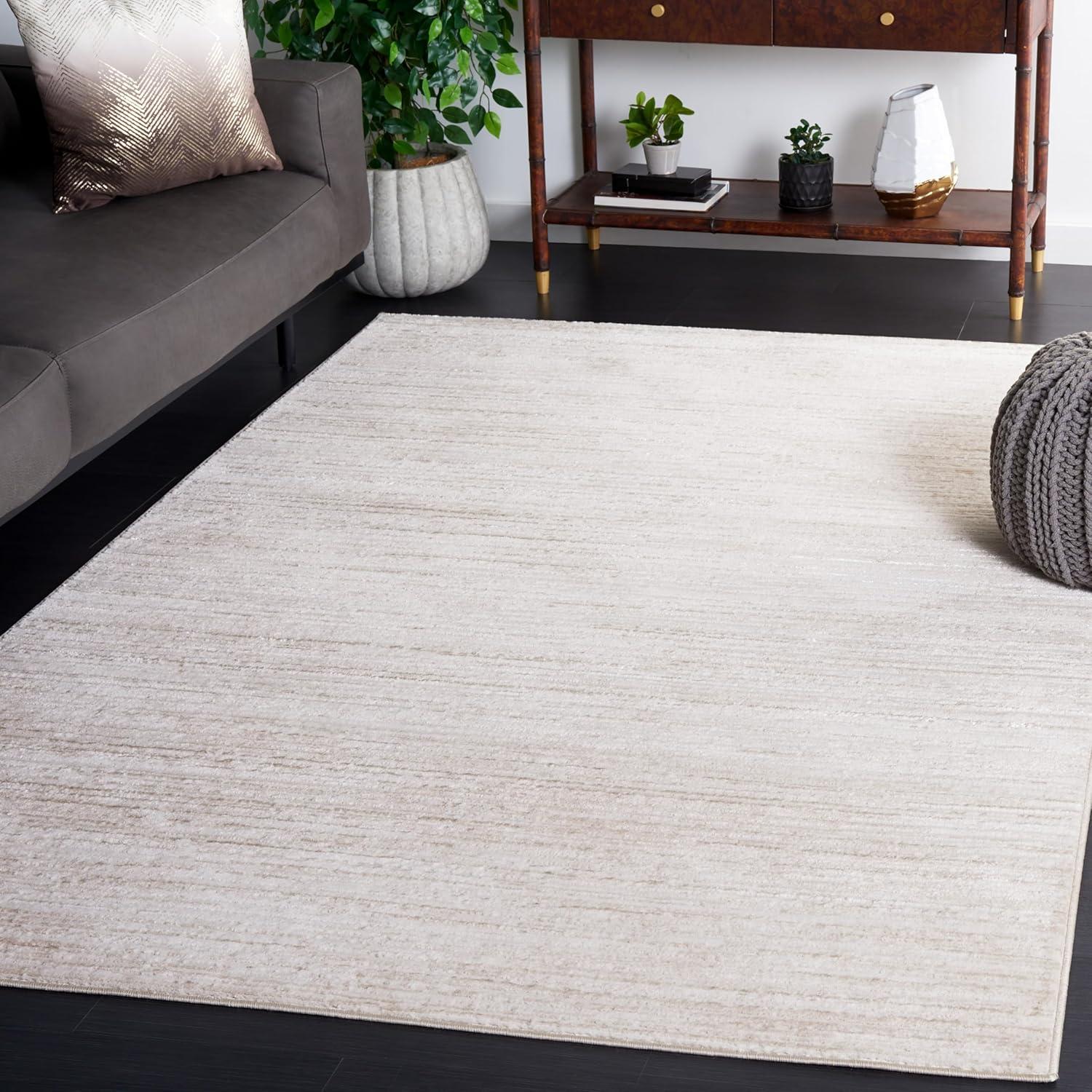 SAFAVIEH Hanna Trinity Striped Area Rug, Ivory/Beige, 5'3" x 7'6"