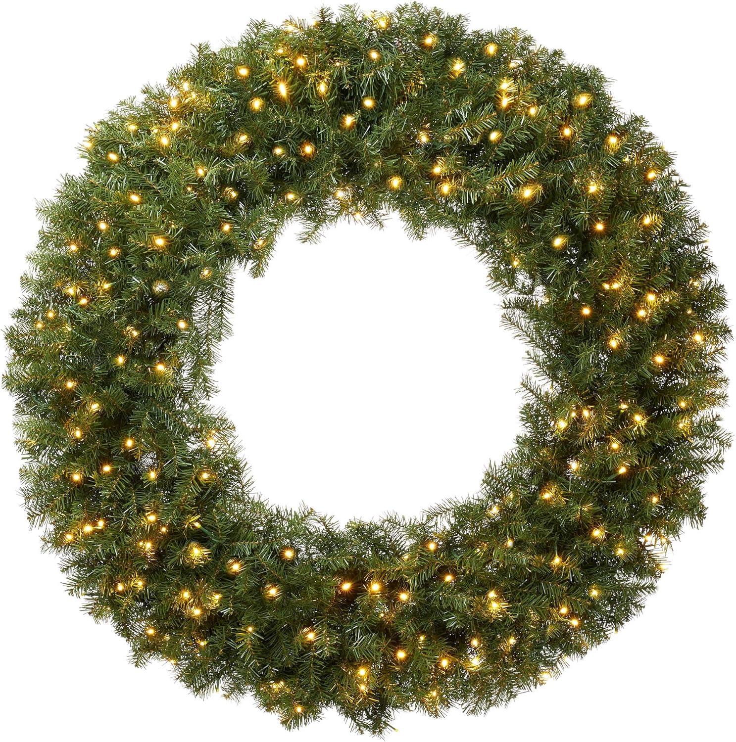 Casafield Artificial Christmas Wreath for Front Door, Window or Mantel, Green Fir Indoor/Outdoor Holiday Décor