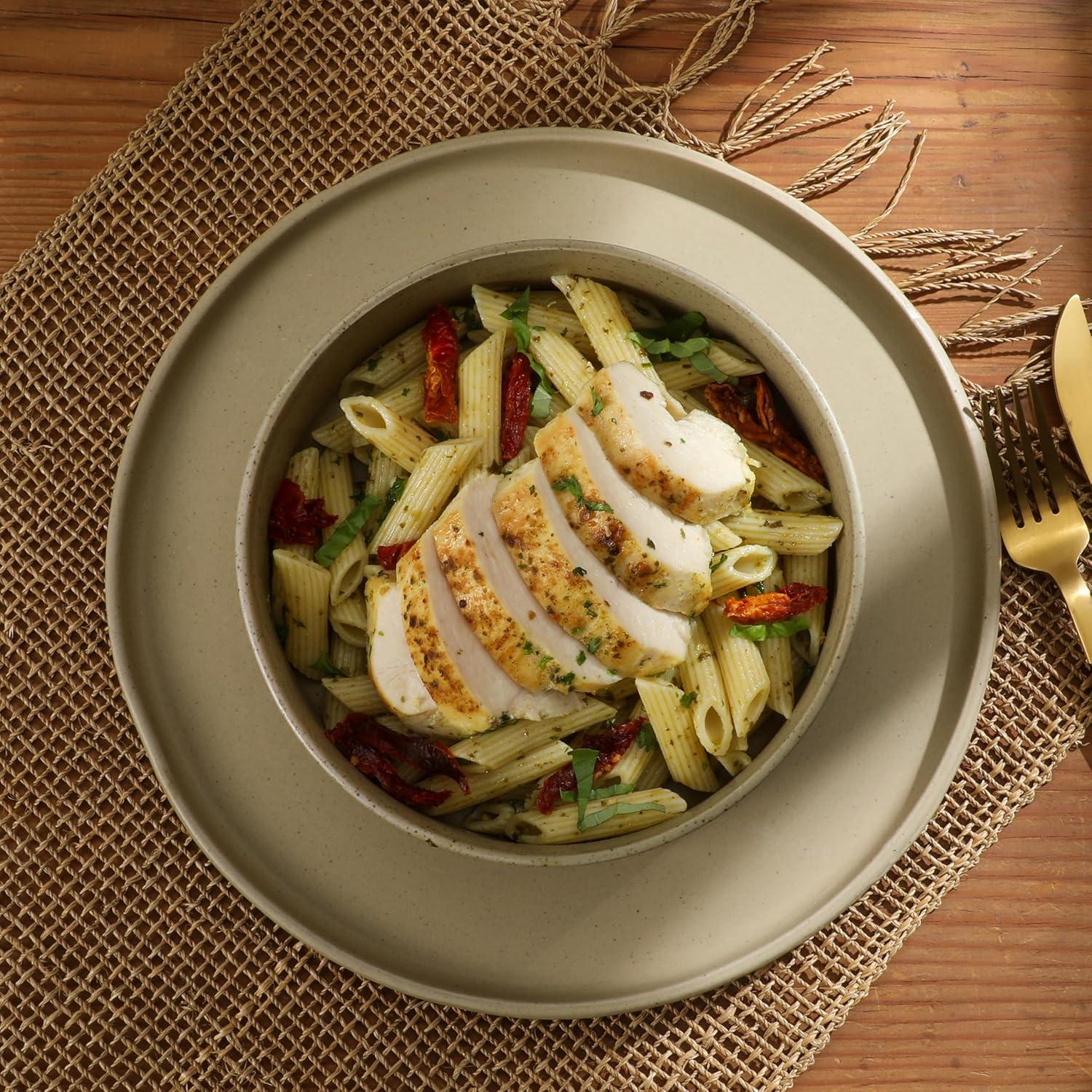 Gibson Elite Gibson Elite Tatum Premium Porcelain Matte Reactive Glaze 16 Piece (Service for 4) Plates and Bolws Stackable Dishes Ceramic Dinnerware