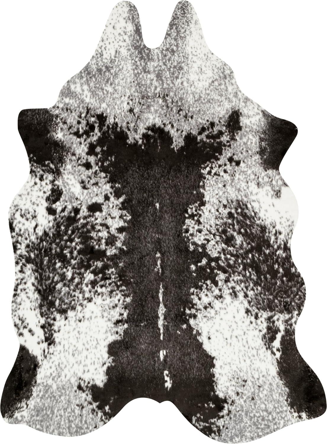 Loloi II Grand Canyon Faux Cowhide Ivory / Charcoal Area Rug