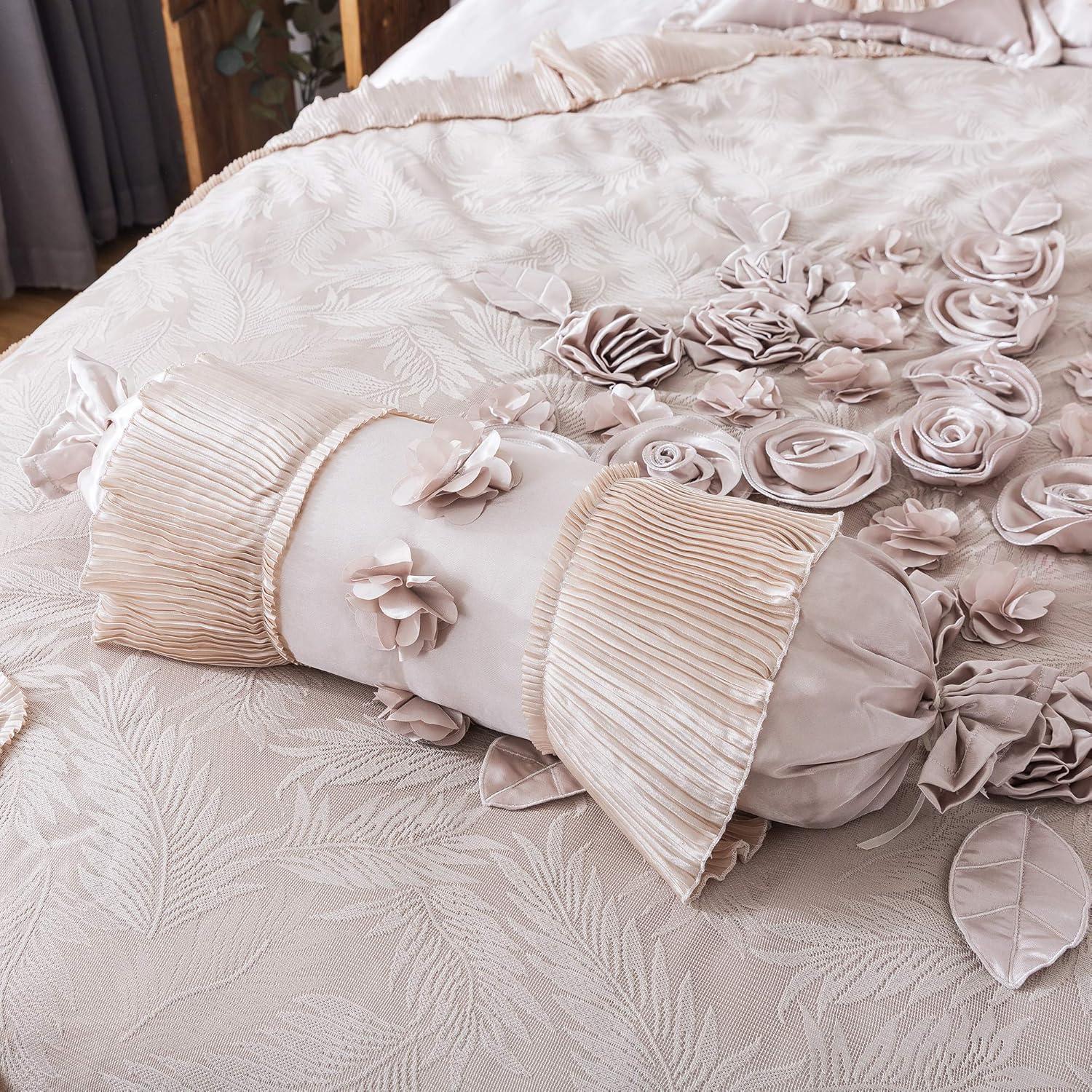 Tache Home Fashion Ferndale Modern & Contemporary Satin Floral Comforter Set