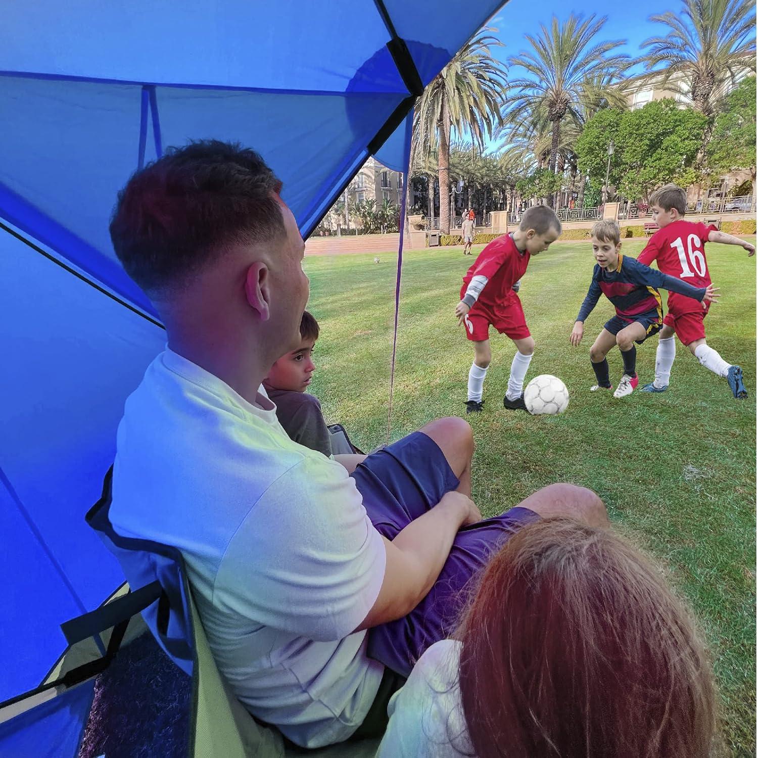 CoverU Sports Tent Pod SUN Protection – Pop Up 2 Person Hot Climate Canopy Shelter – Patent Pending - BLUE