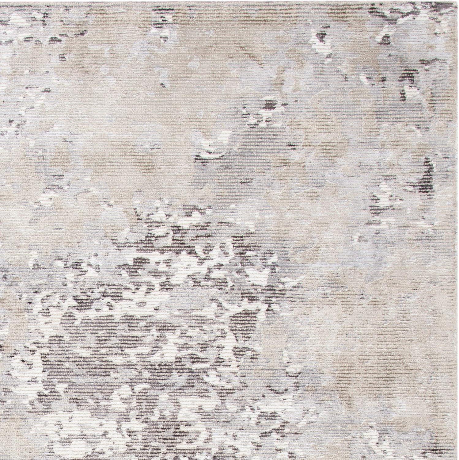 SAFAVIEH Mirage Fiber Abstract Distressed Area Rug, Beige/Ivory, 9' x 12'