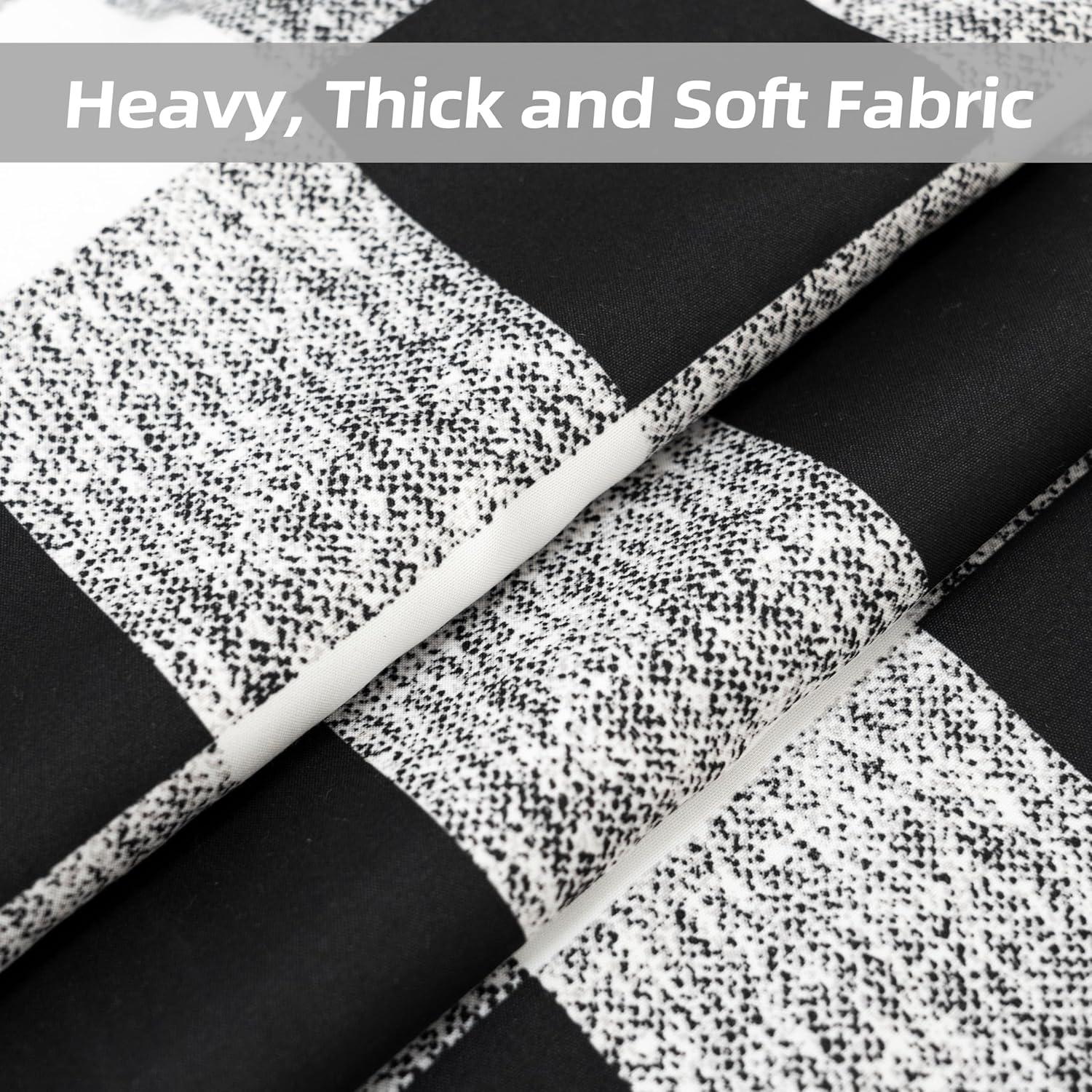 Buffalo Plaid Check Curtains Blackout Room Darkening Thermal Insulated Black and White Buffalo Checkered Window Drapes for Farmhouse Bedroom Living Room Grommet Curtain 2 Panels 84 Inch Long