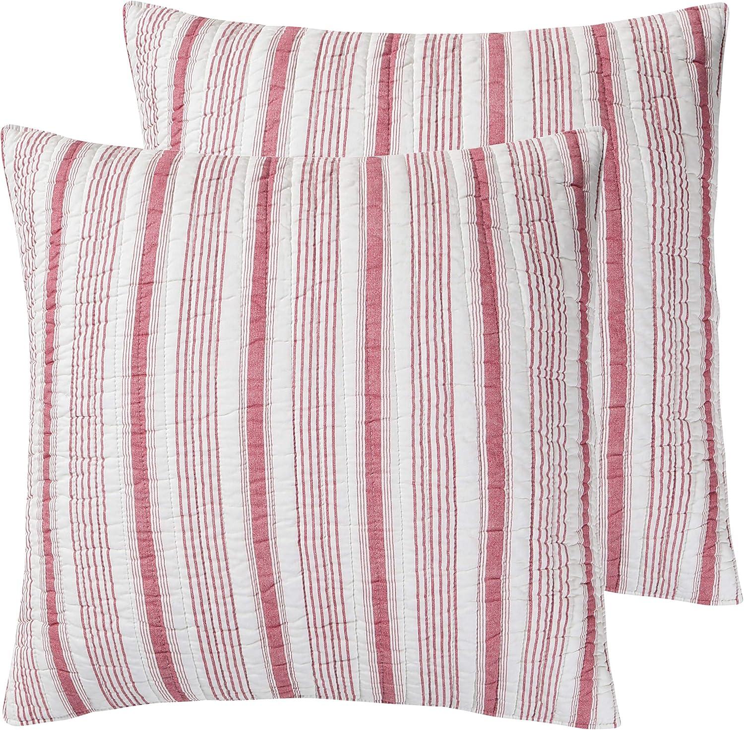 Camden Red Euro Shams - Set of 2 - Levtex Home