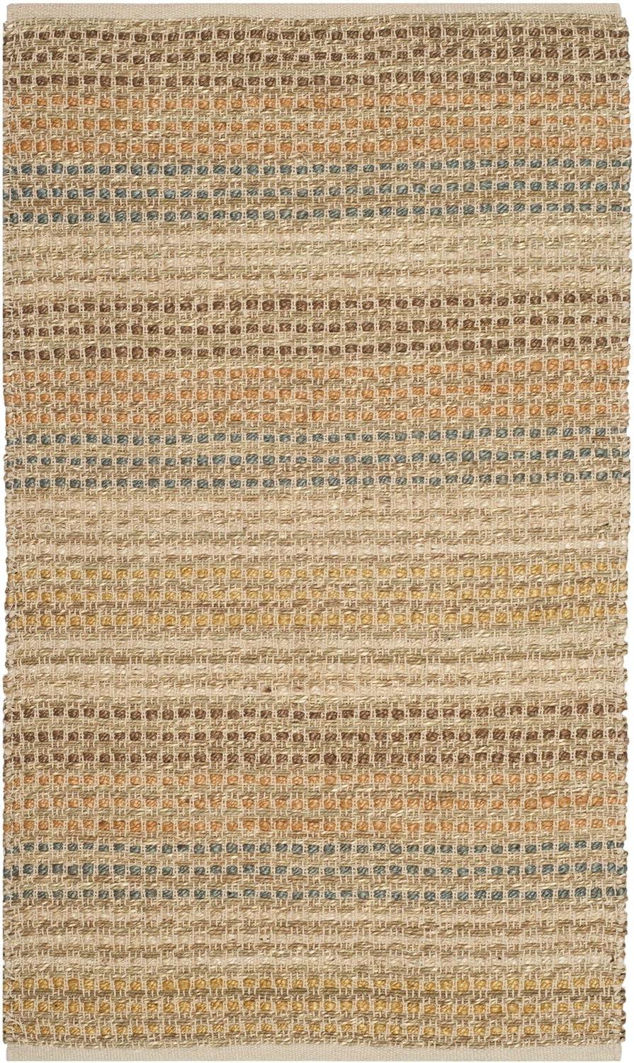 Multicolored Hand-Knotted Jute Rectangular Area Rug 3' x 5'