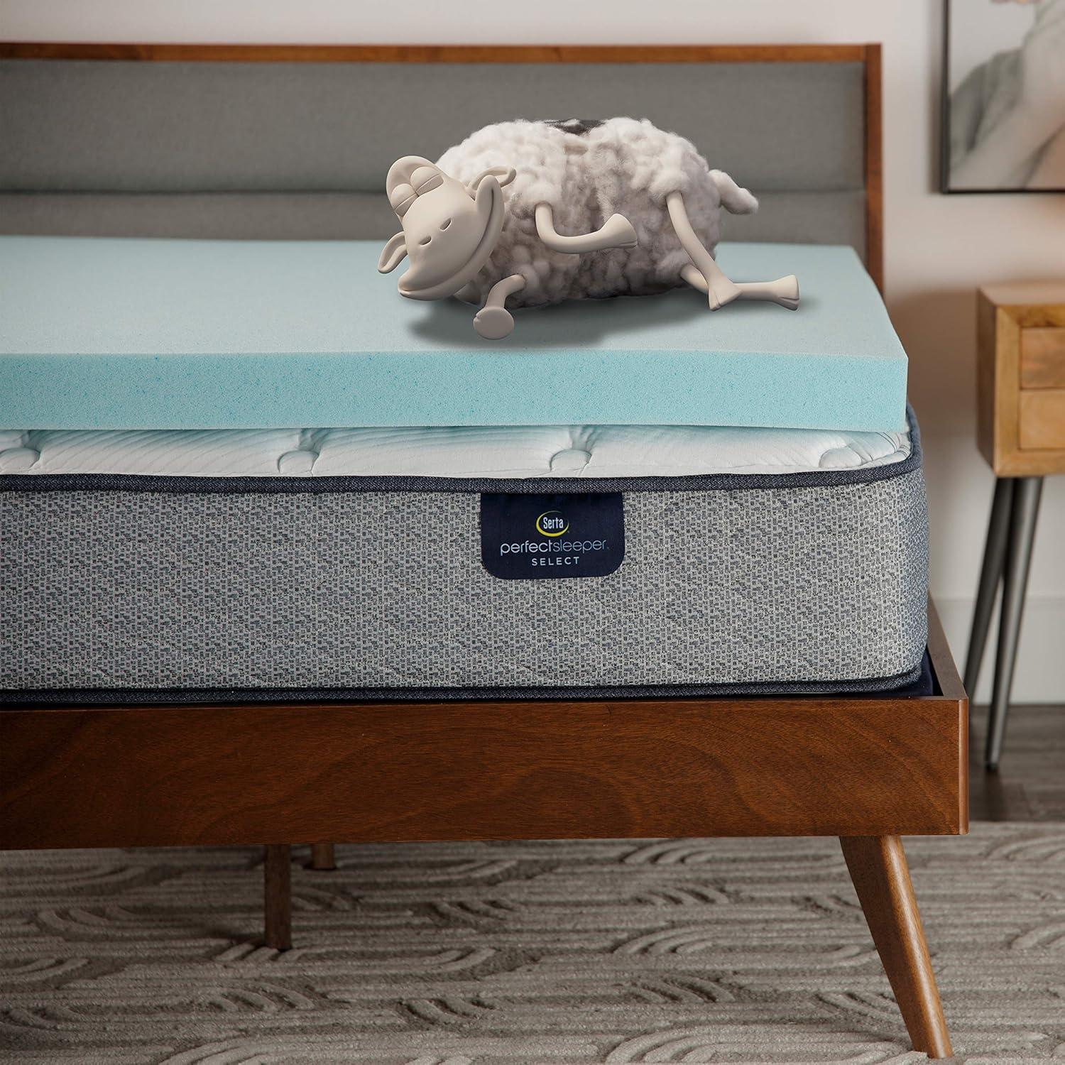 Serta Serta Cooling ThermaGel Memory Foam Mattress Topper, 3 Inch