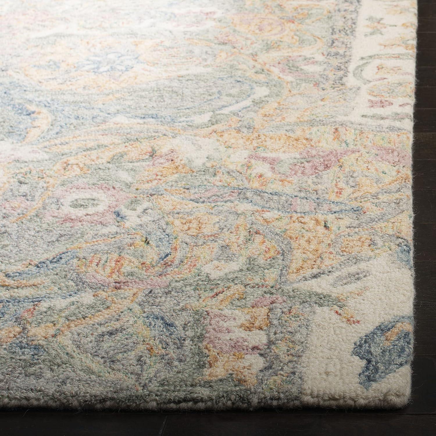 Aubusson AUB104 Hand Tufted Area Rug - Ivory/Sage - 6'x6' - Safavieh.