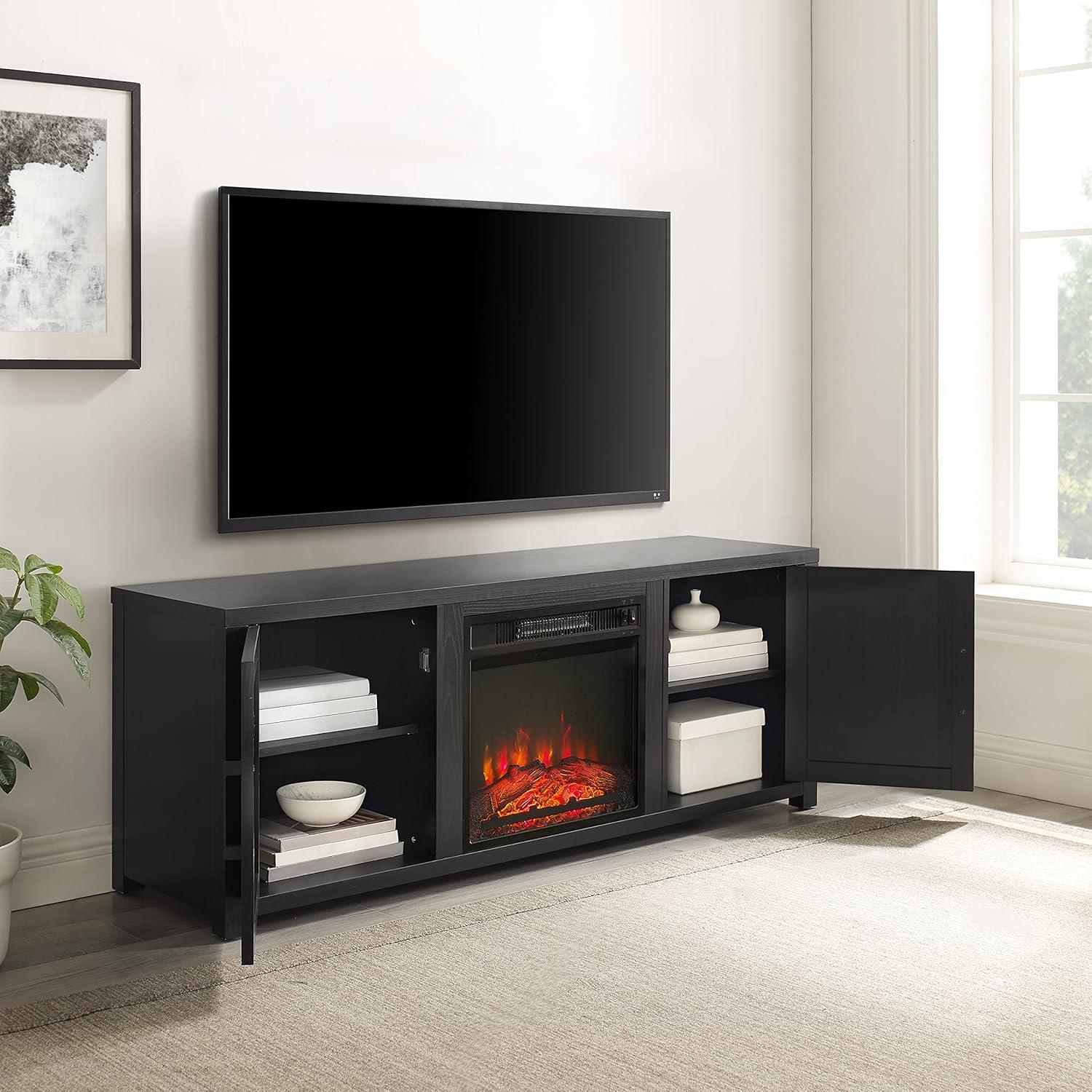 58" Gordon Low Profile TV Stand for TVs up to 65" with Fireplace Dark Walnut - Crosley