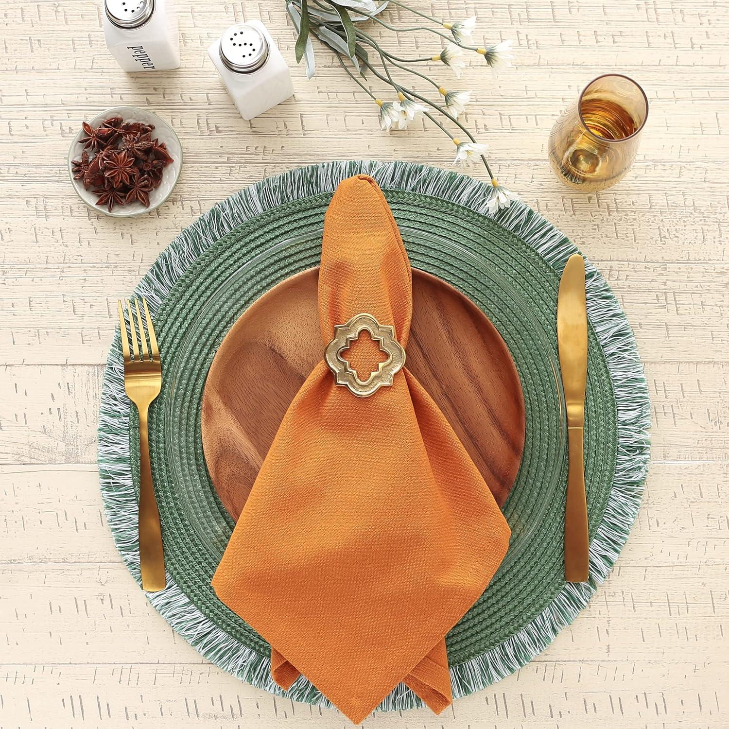 DII Solid Napkin Set Collection, 20x20, Pumpkin Spice, 6 Piece