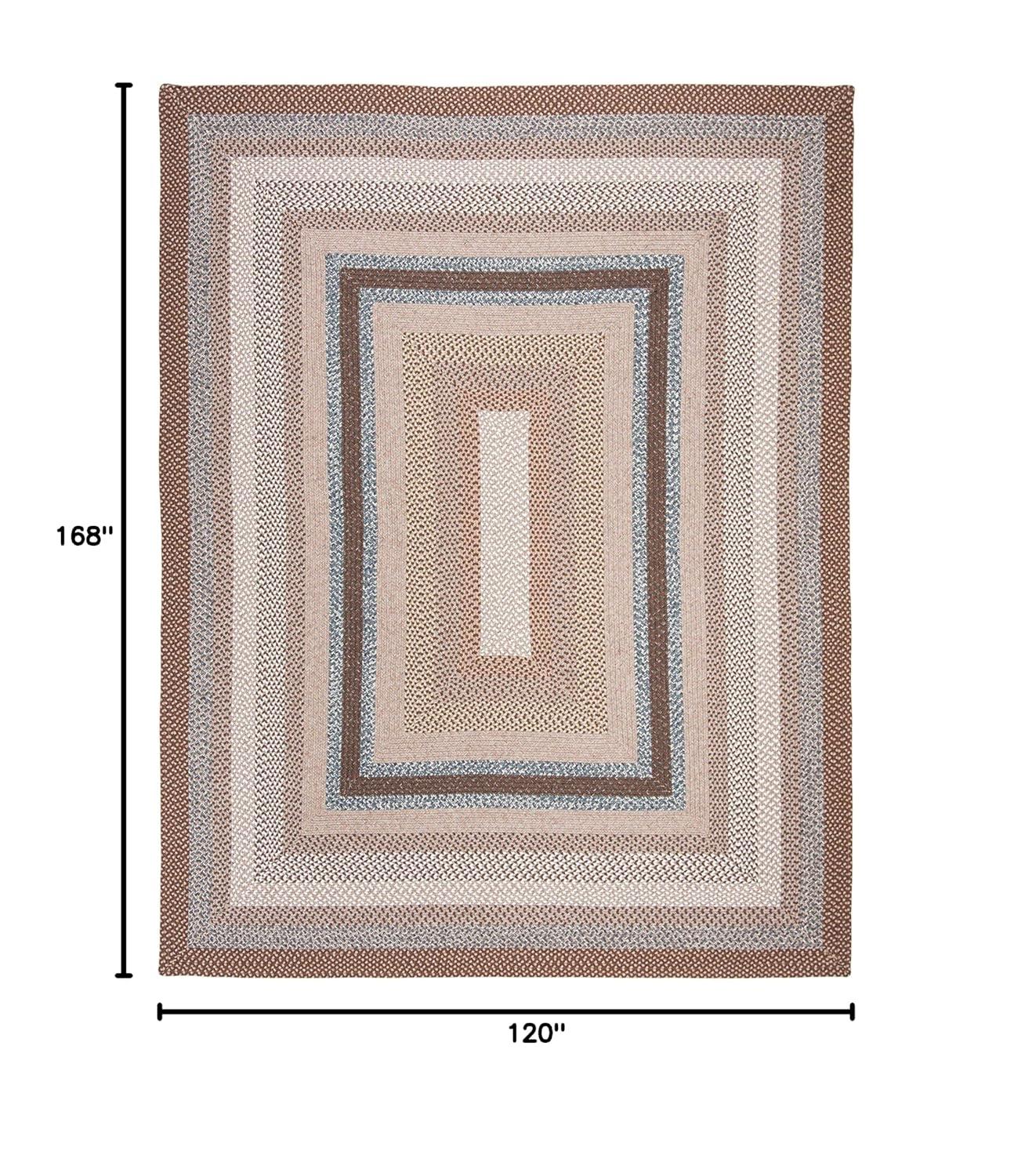 Braided BRD313 Hand Woven Area Rug - Brown/Multi - 10'x14' - Safavieh.