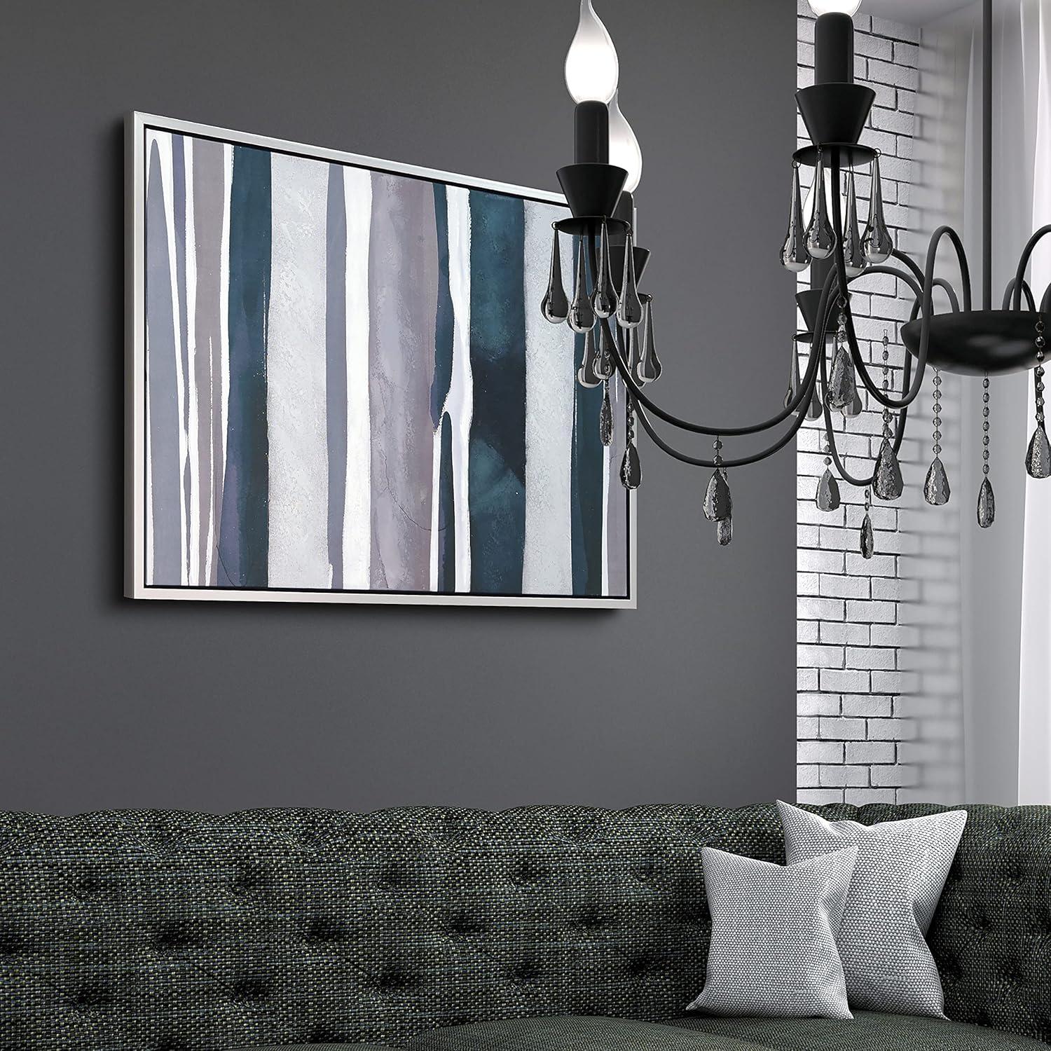 Empire Art Direct Cobalt Streaks 2 Textured Metallic Hand Painted Framed Wall Art, 30" x 40" x 1.5", Ready to hang