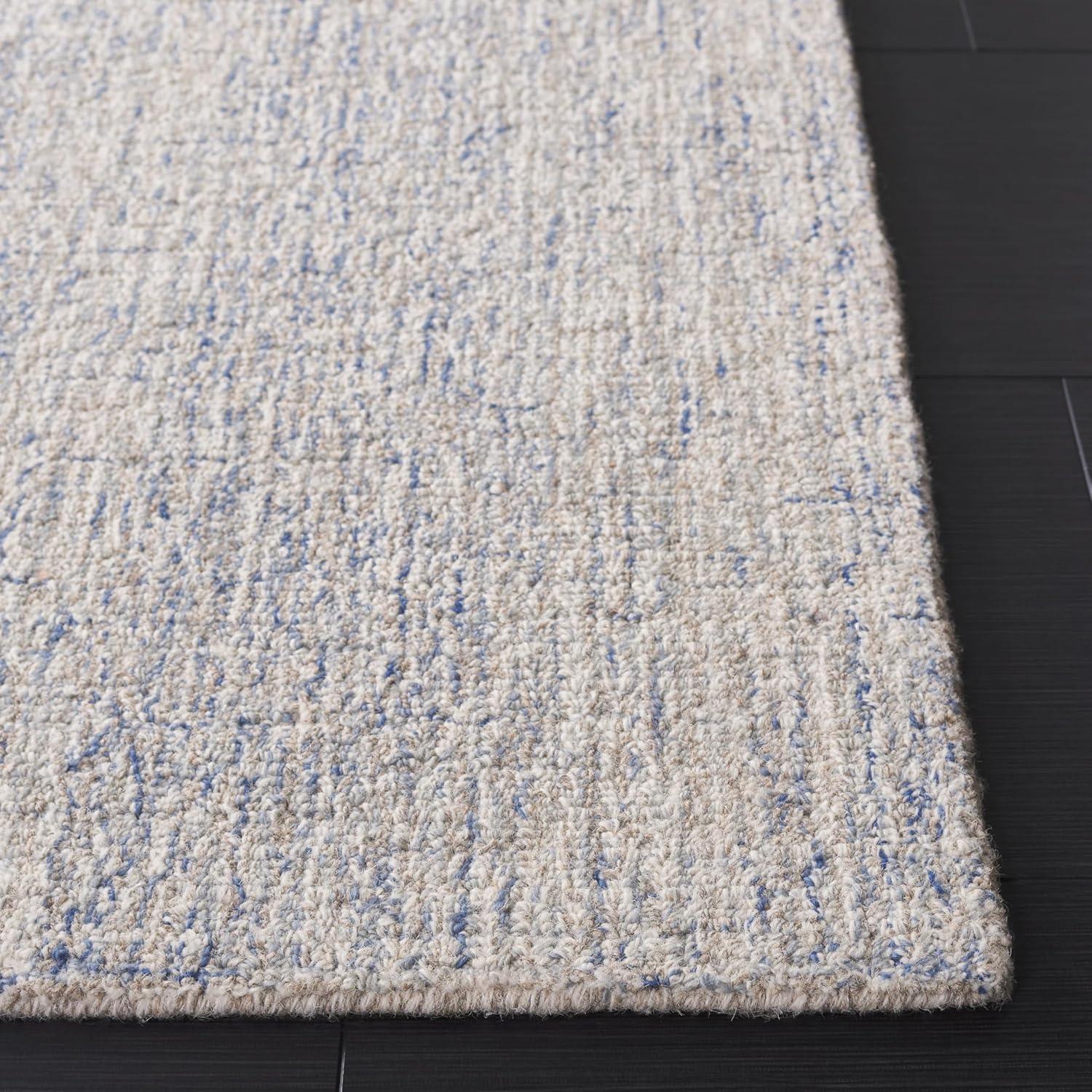 Abstract ABT471 Handmade Indoor Area Rug - Ivory/Blue - 9'x12' - Safavieh