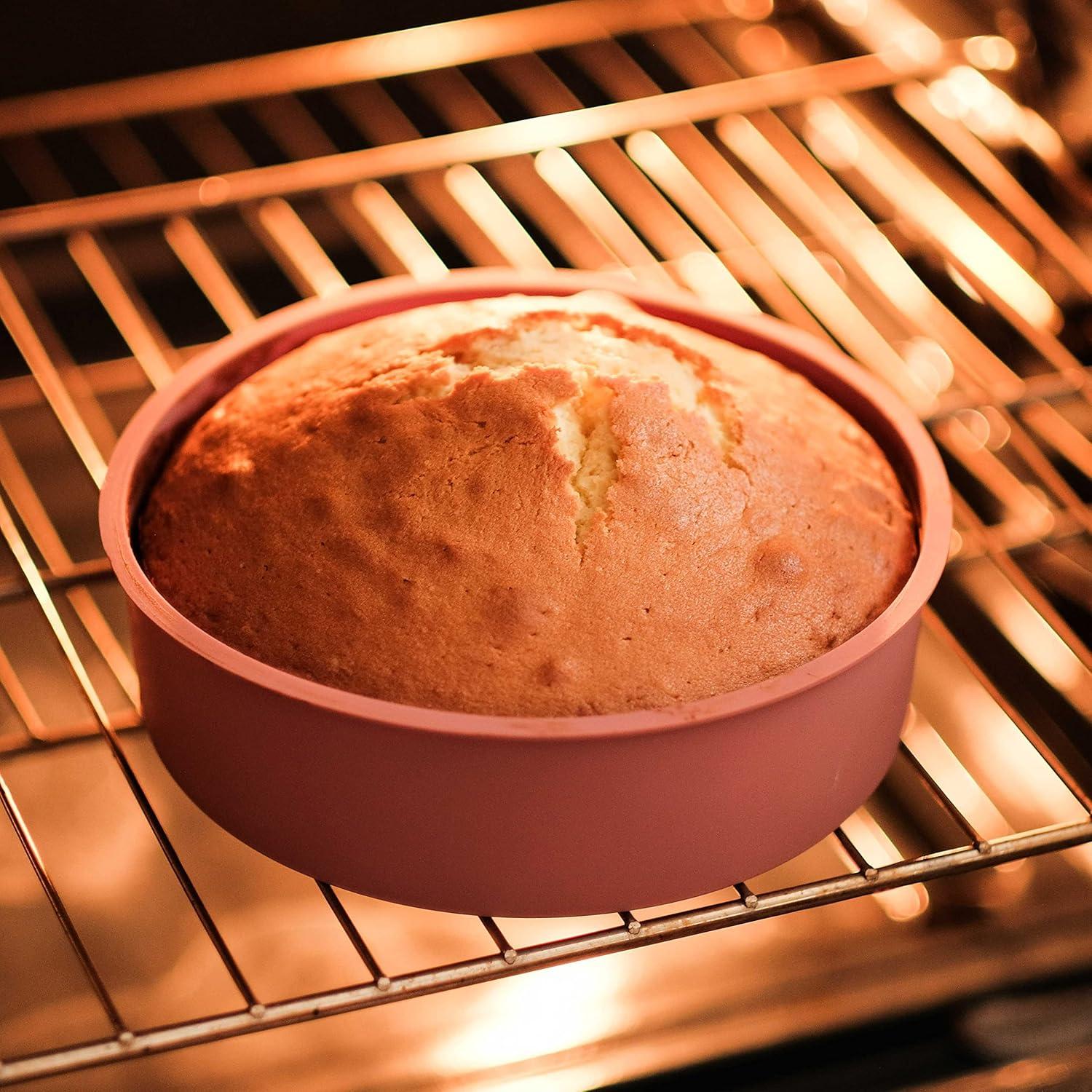 Round Silicone Non-Stick Cake Pans Set, 6" and 8"