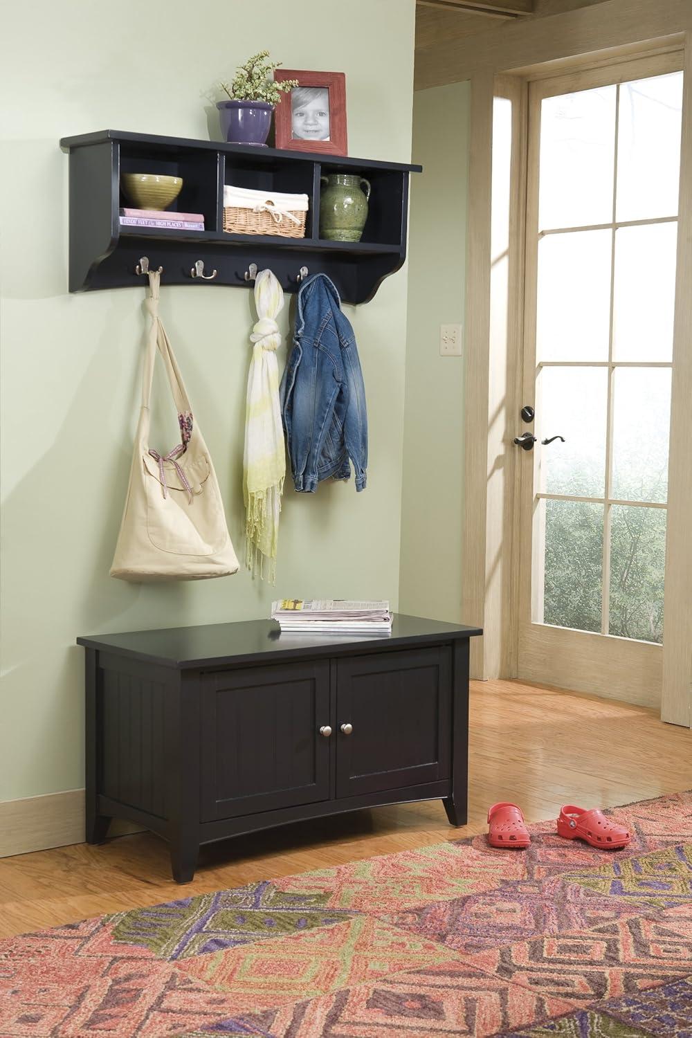 Shaker Cottage Storage Coat Hook with Cabinet Bench Set - Alaterre Furniture