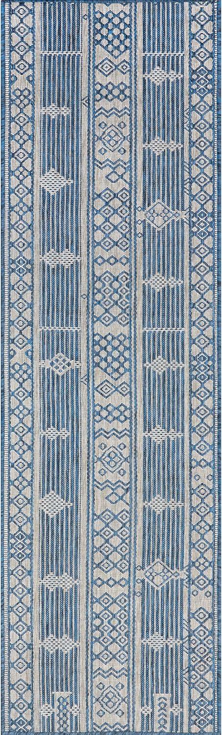 nuLOOM Leigh Ethnic Stripes Indoor/Outdoor Accent Rug, 3' 6" x 5', Light Gray