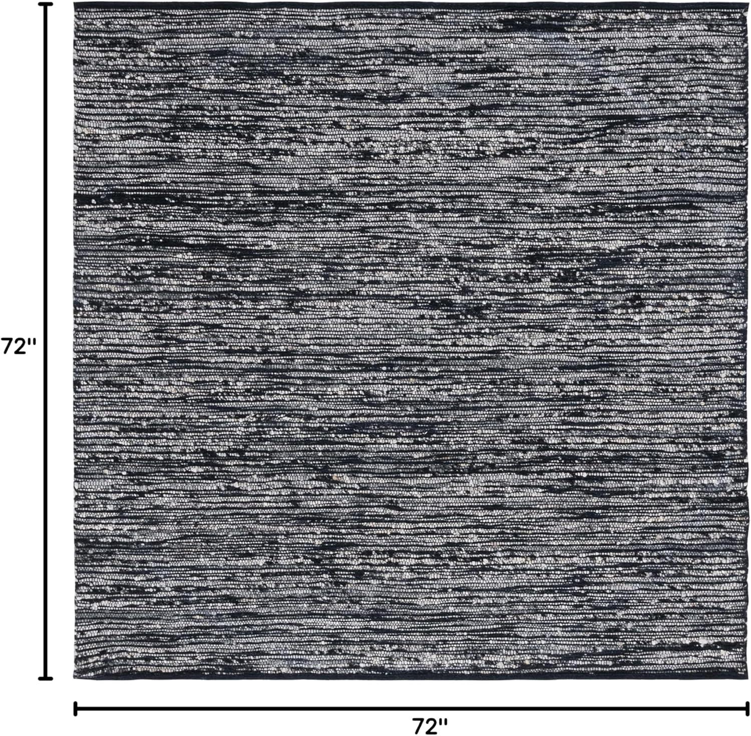 Natura NAT925 Flat Weave Indoor Area Rug - Black - 6'x6' - Safavieh
