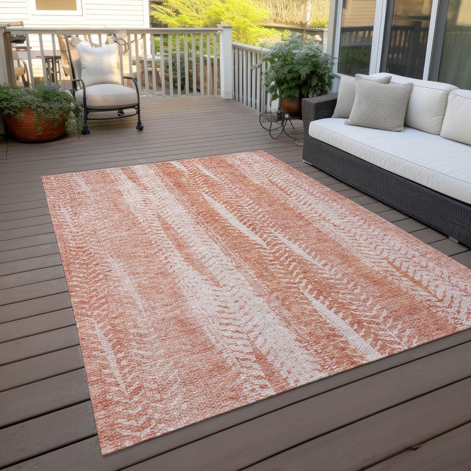 Addison Rugs Machine Washable Indoor/ Outdoor Chantille Modern Imprints Rug Coral - 2'6" x 3'10"