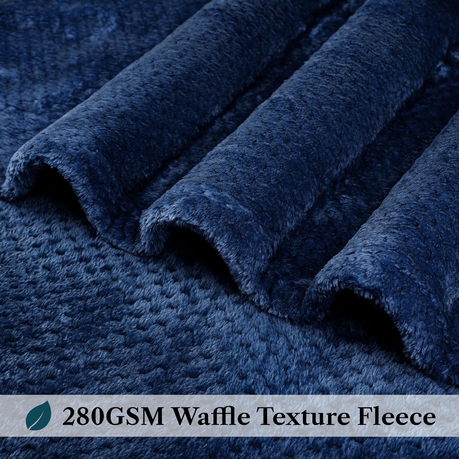 PAVILIA Soft Waffle Blanket Throw for Sofa Bed, Lightweight Plush Warm Blanket for Couch