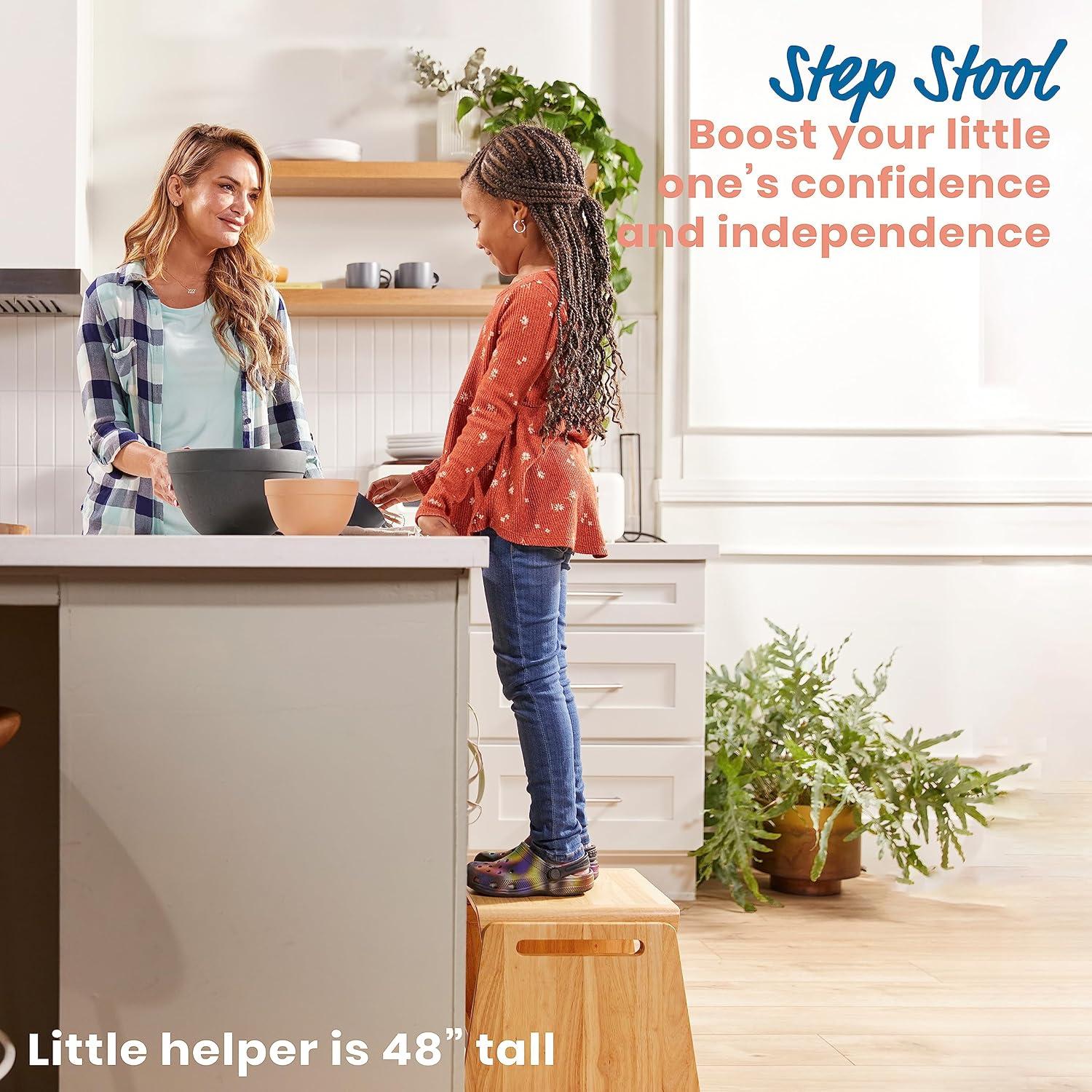 ECR4Kids Sit or Step Stool, Natural