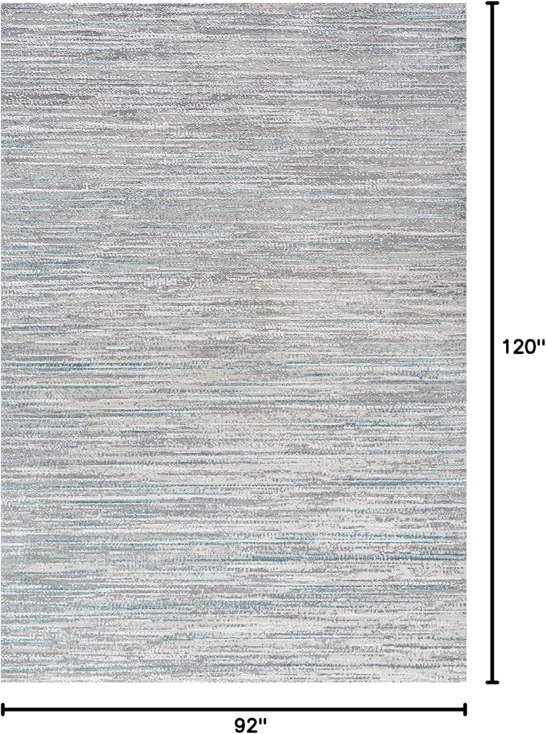 8'x10' Loom Modern Strie'  Area Rug, Gray/Turquoise - JONATHAN Y