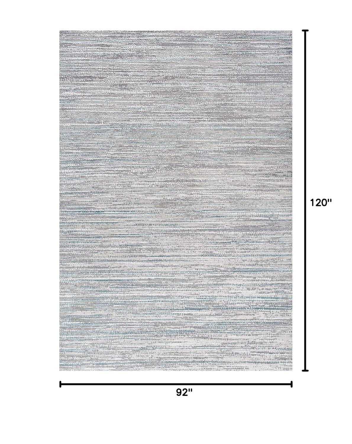 8'x10' Loom Modern Strie'  Area Rug, Gray/Turquoise - JONATHAN Y