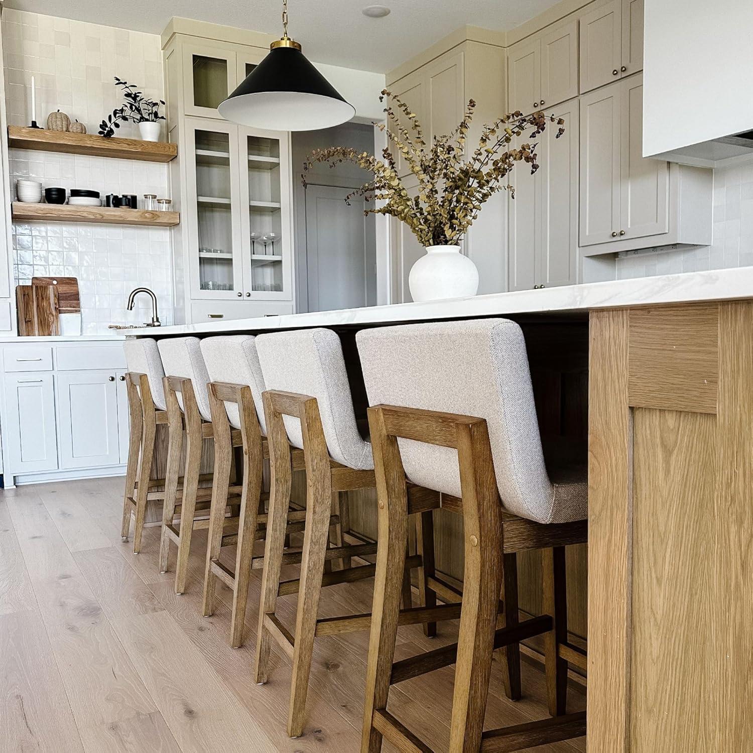 Nathan James Upholstered Wooden Stool