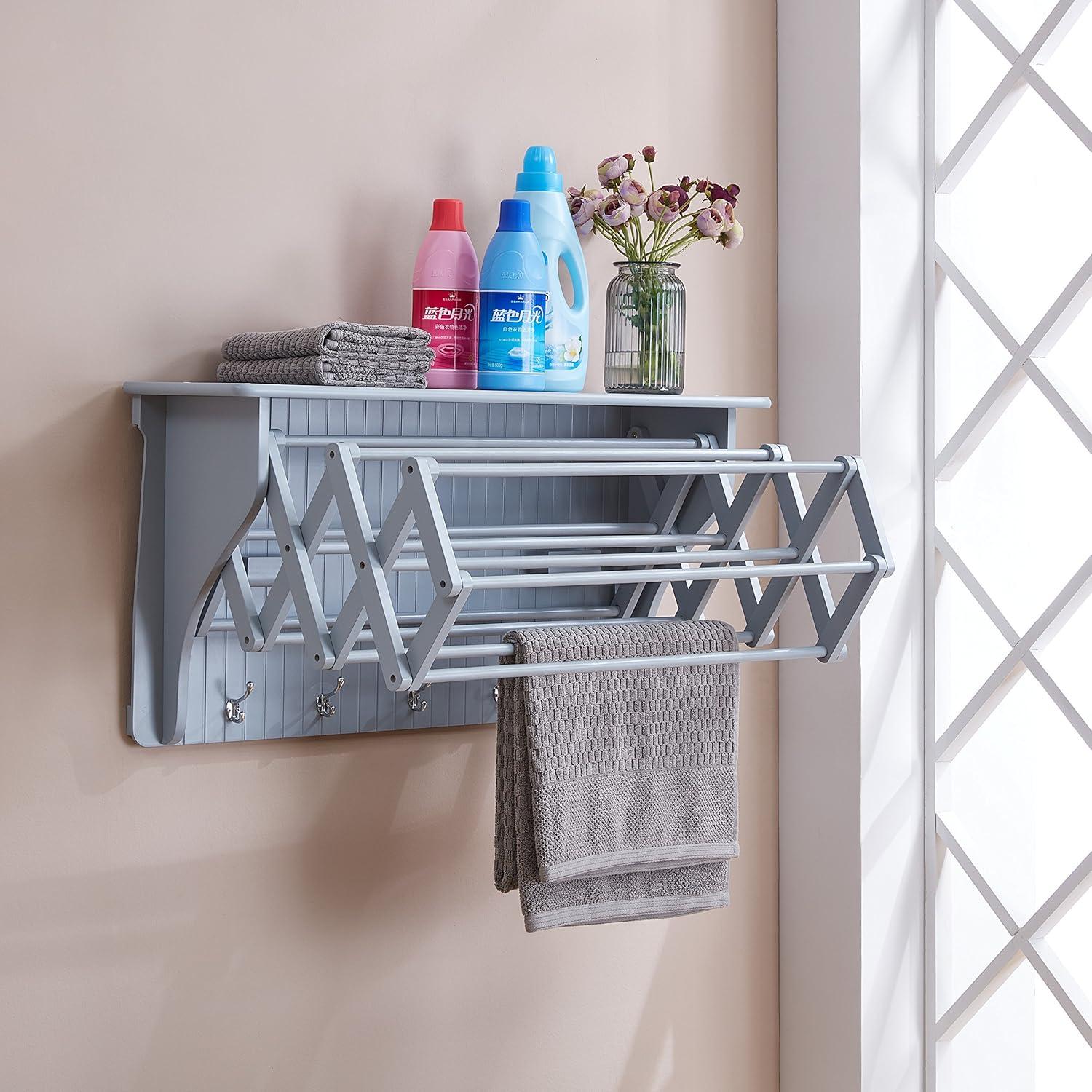 Latitude Run® Collapsible Accordion Wall Mounted Drying Rack & Reviews | Wayfair