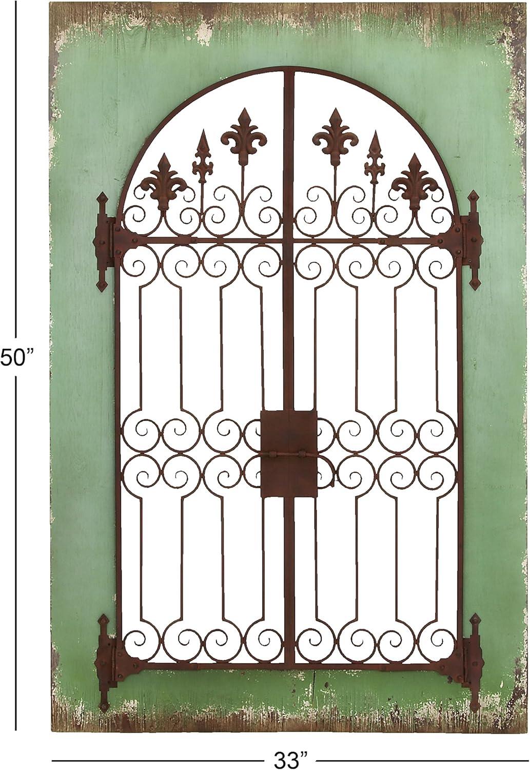 DecMode White Wood Arabesque Scroll Wall Decor (2 Count)
