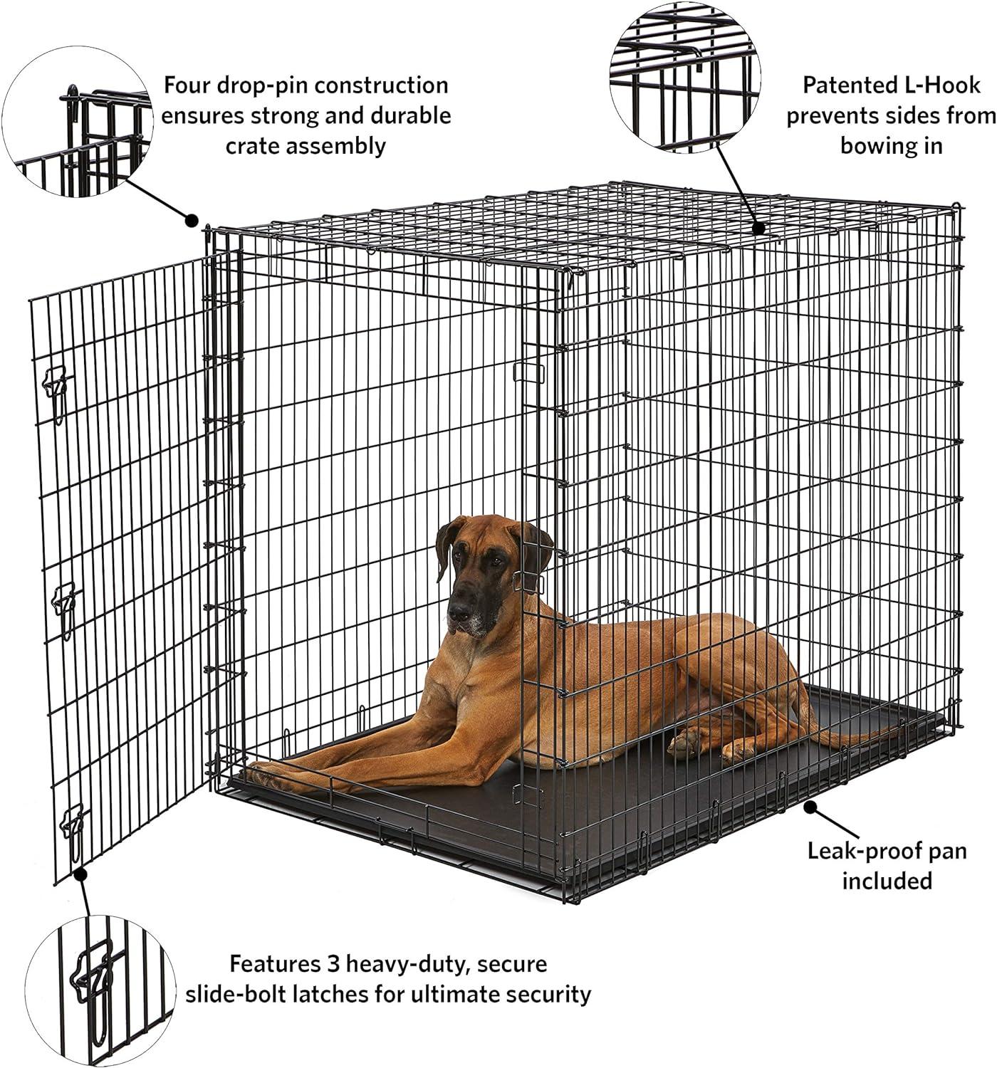 MidWest Homes For Pets XX-Large Single Door Metal Wire Dog Crate, 54"
