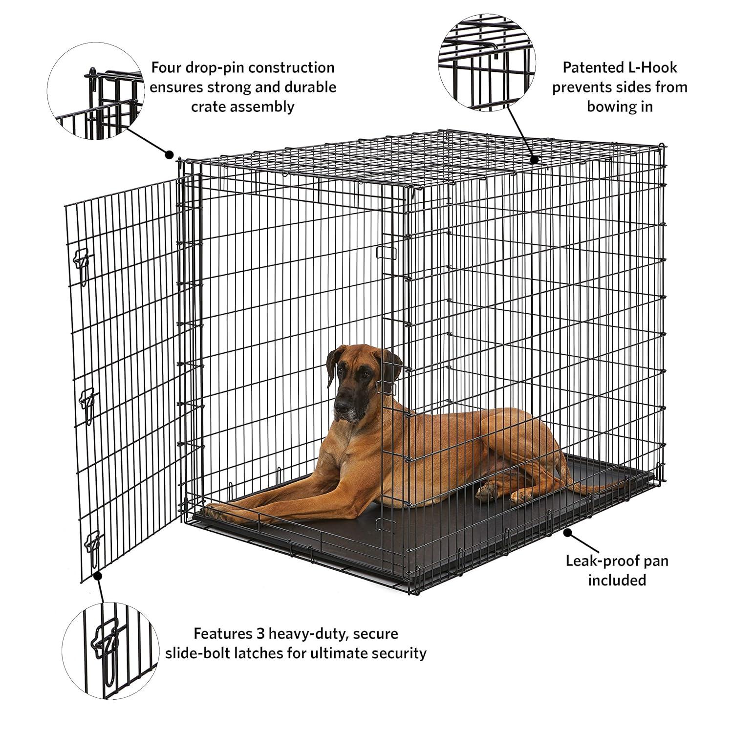 MidWest Homes For Pets XX-Large Single Door Metal Wire Dog Crate, 54"